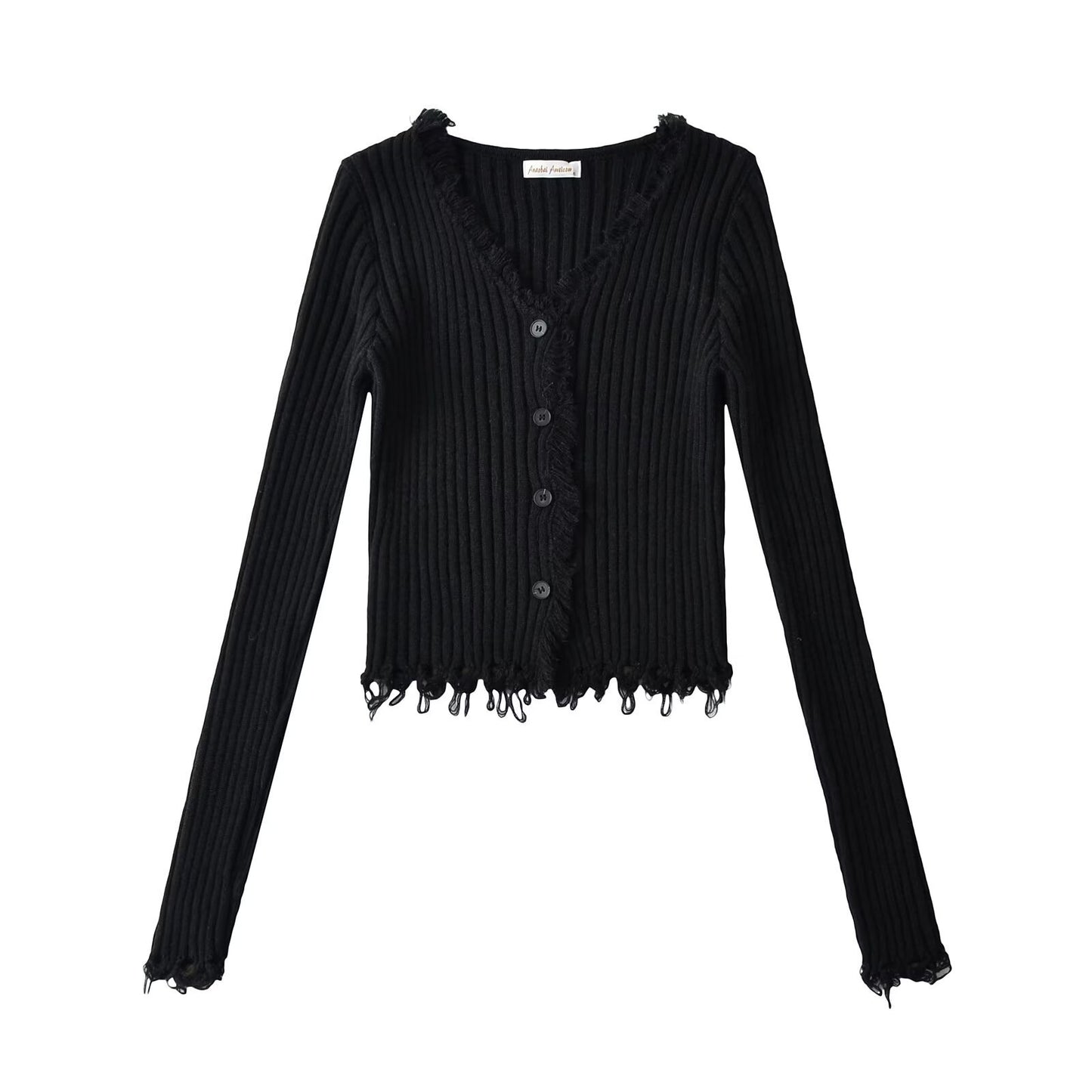 V-neck single breasted slim fit sweater