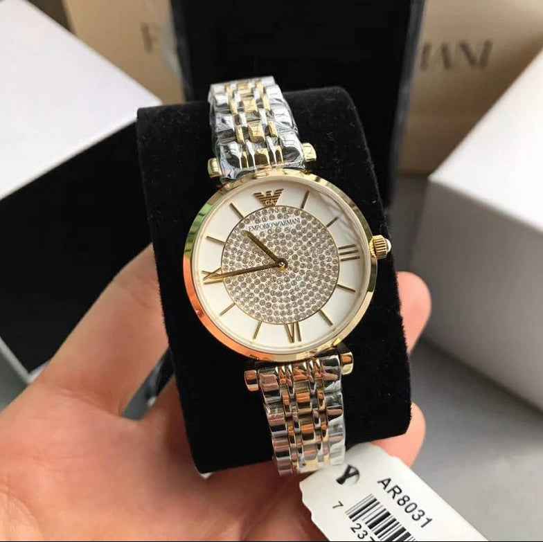Emporio Armani AR8031 Gianni T-Bar Women's Two-Tone Watch
