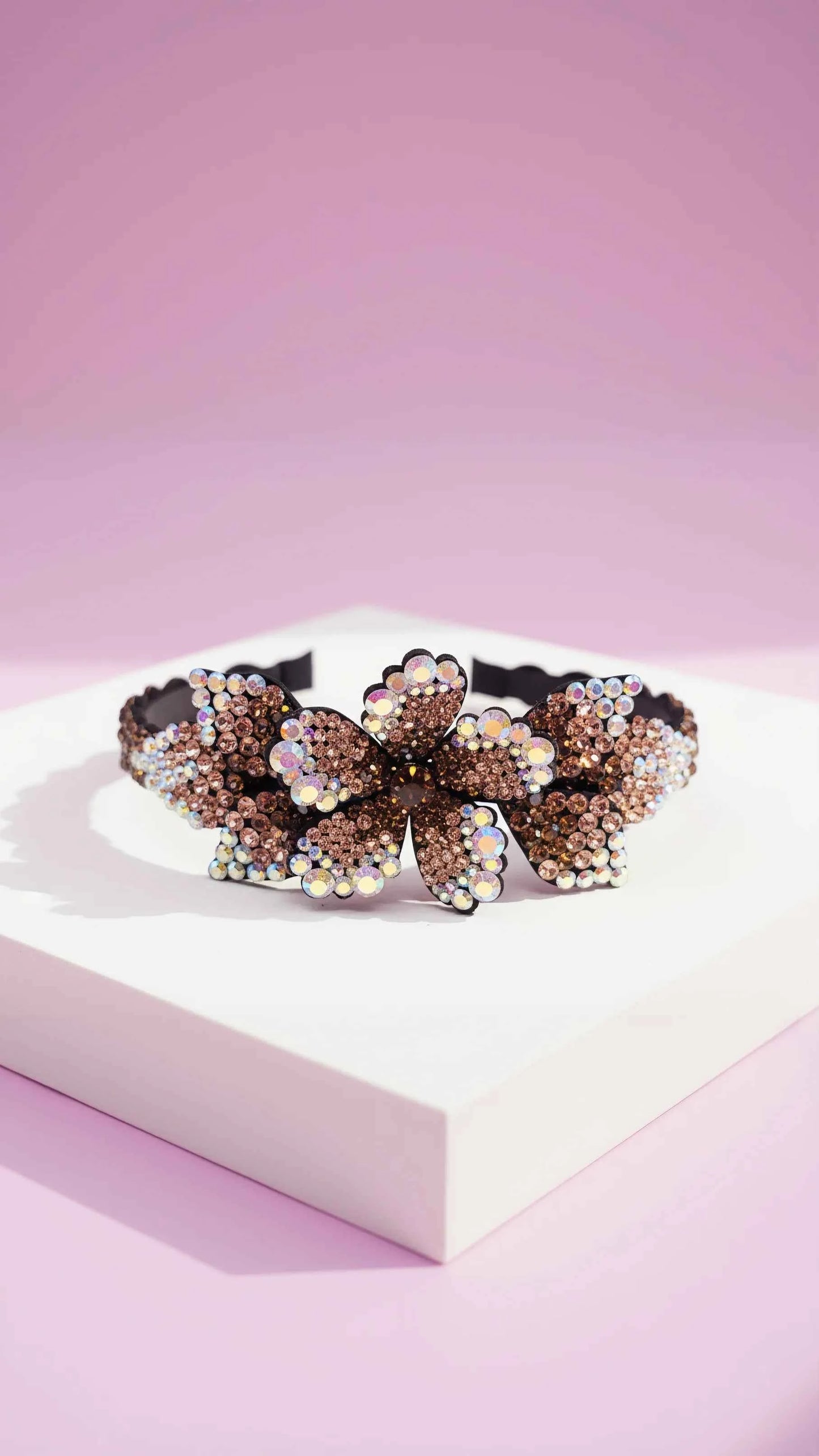 Women’s Crystal Flower Statement Headband & Hair Band