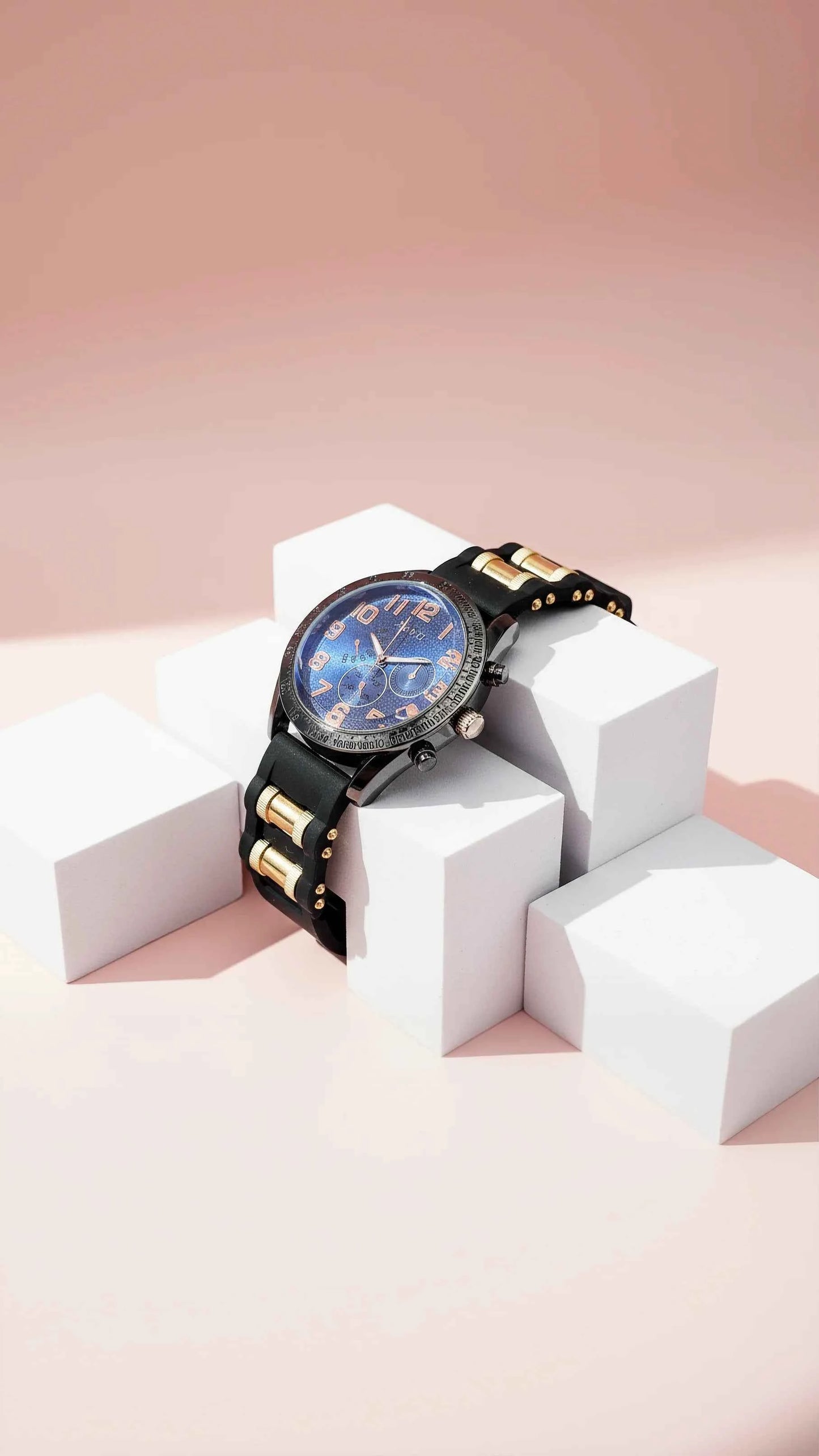 Men’s Black & Gold Sub Dial Sports Watch