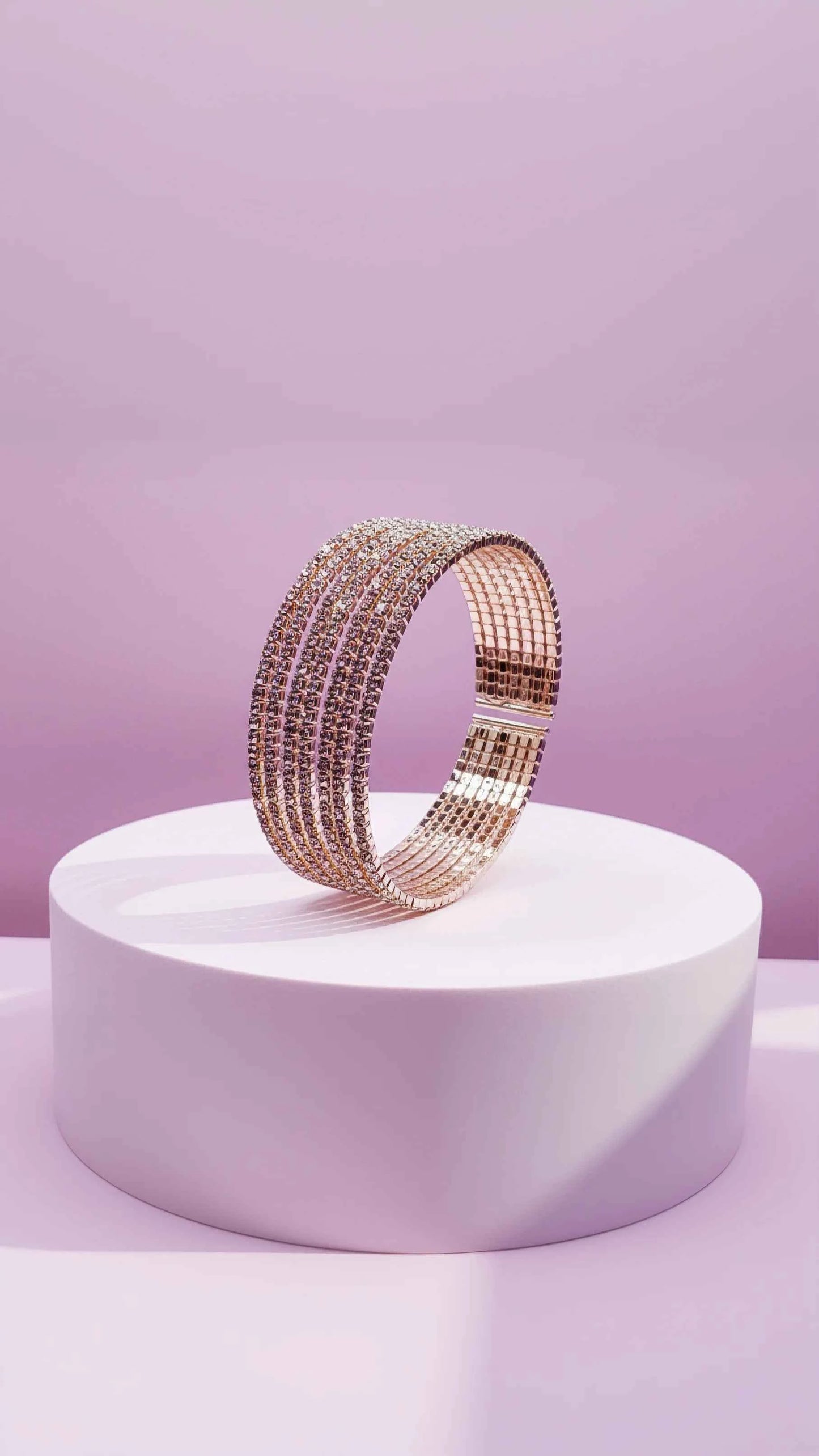 Stretchy Layered Crystal Cuff