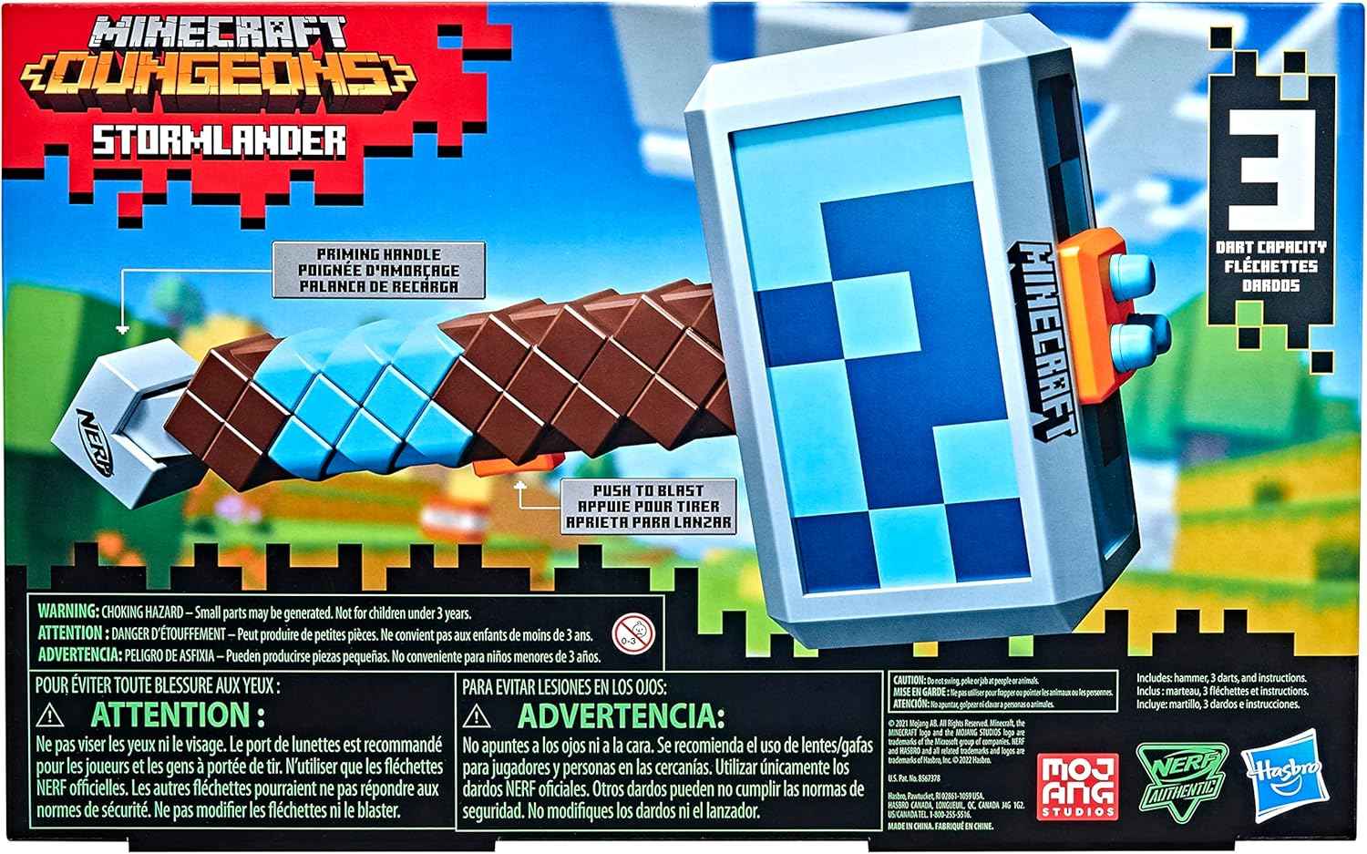 Nerf Minecraft Stormlander Dart-Blasting Hammer