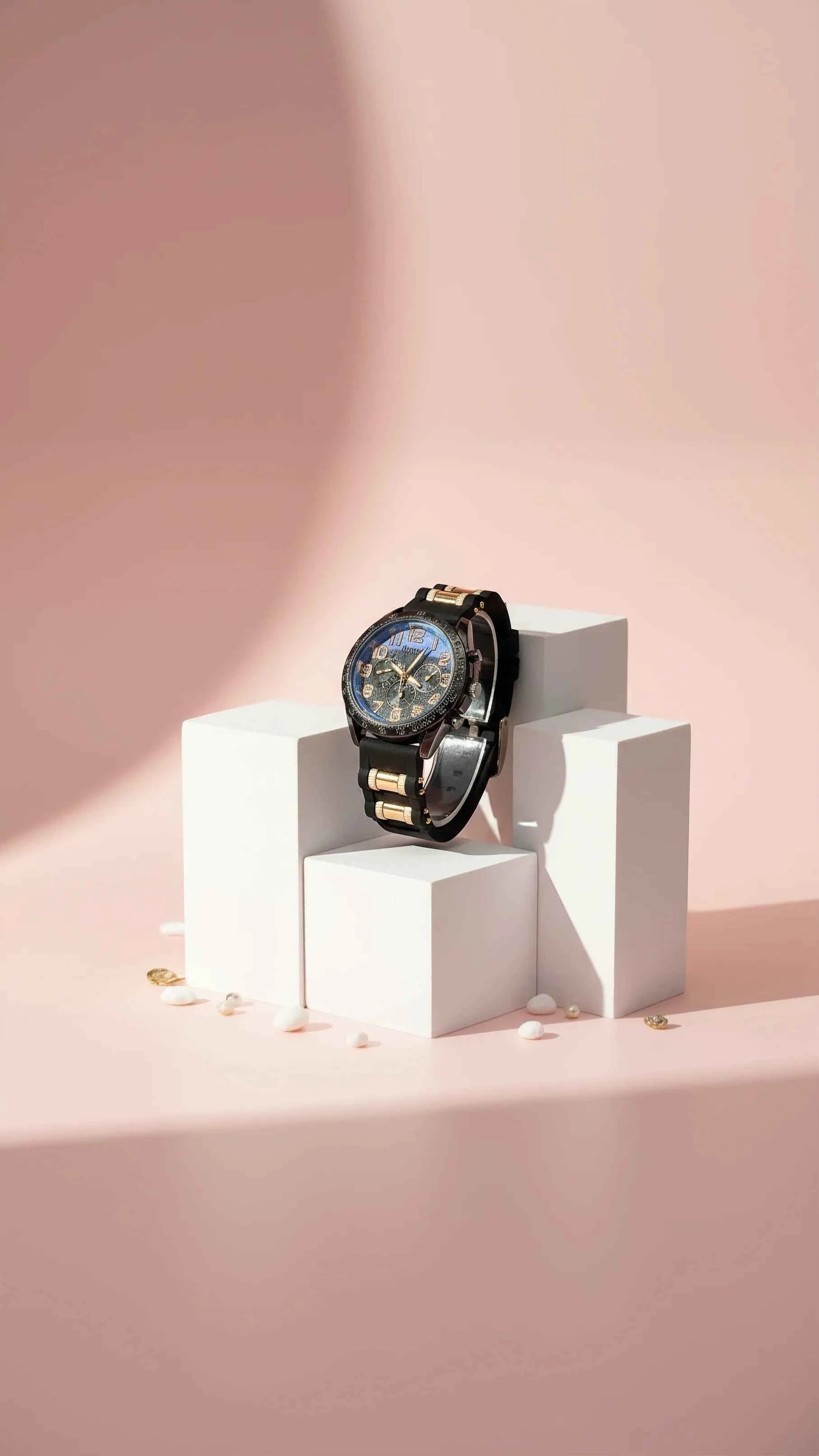 Men’s Black & Gold Sub Dial Sports Watch