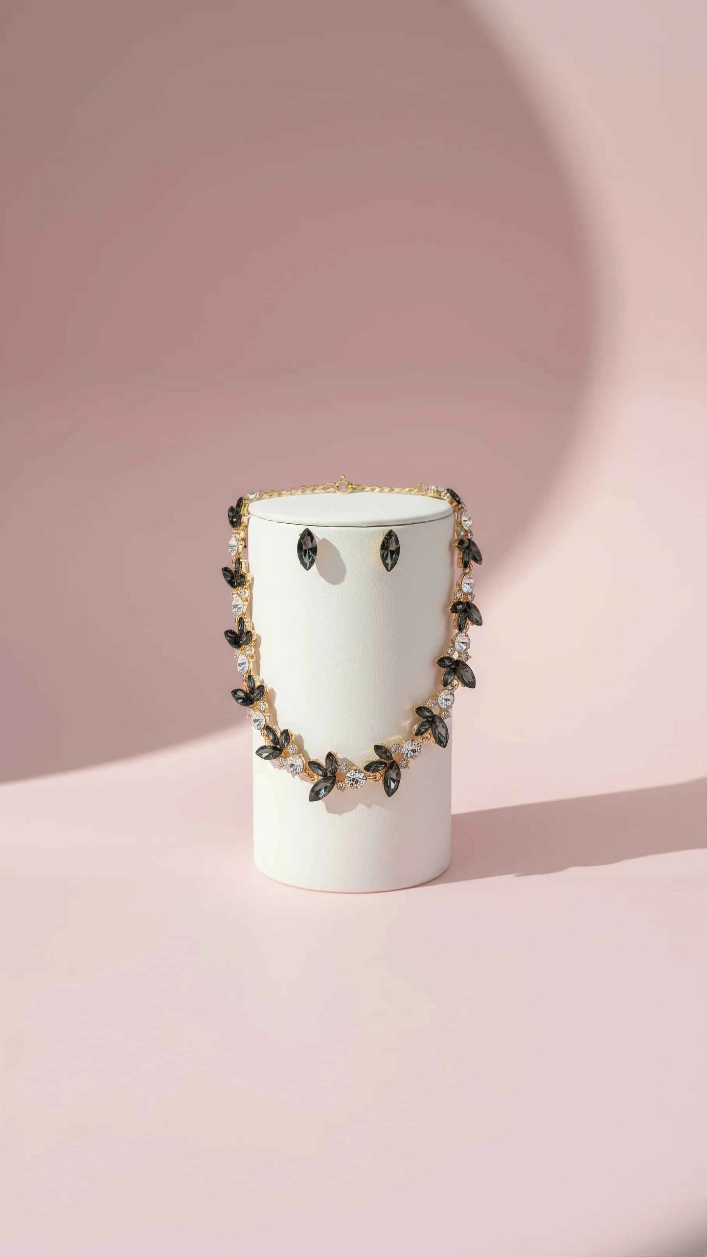 Cluster Crystal Necklace & Earrings Set