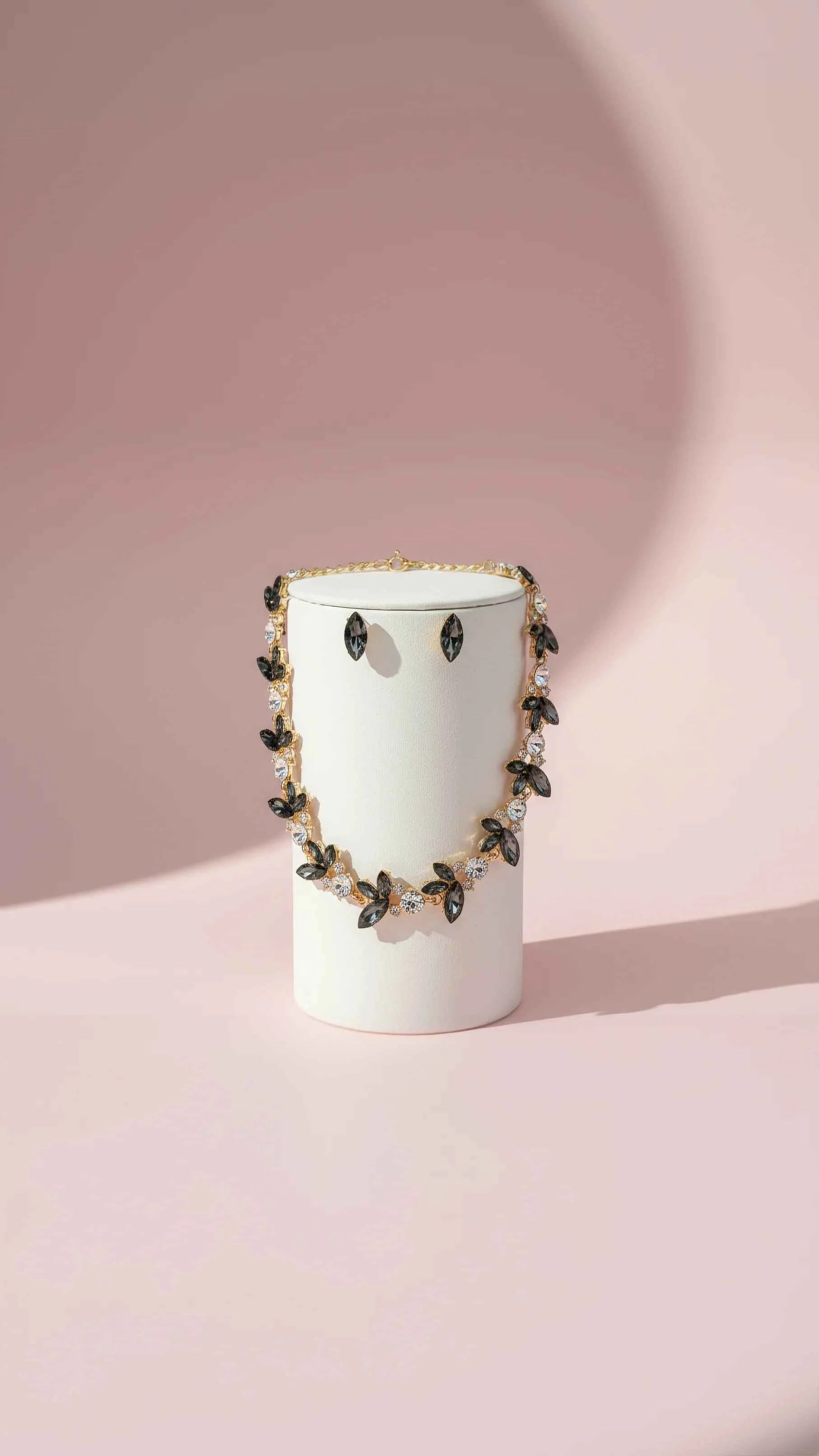 Cluster Crystal Necklace & Earrings Set