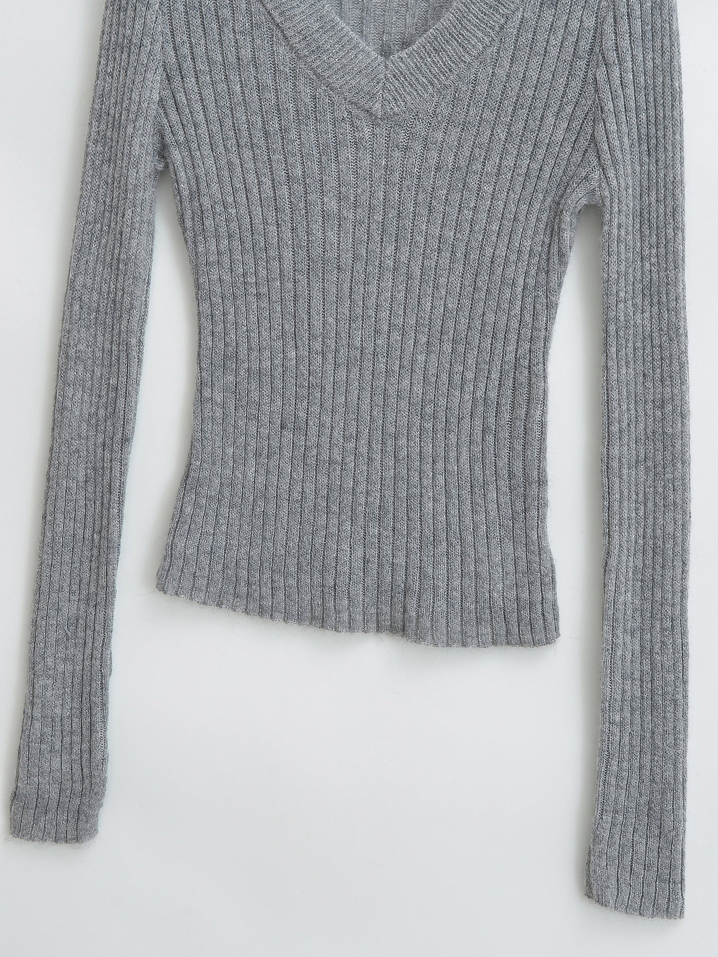 V-neck long sleeved elastic slim fit headband top