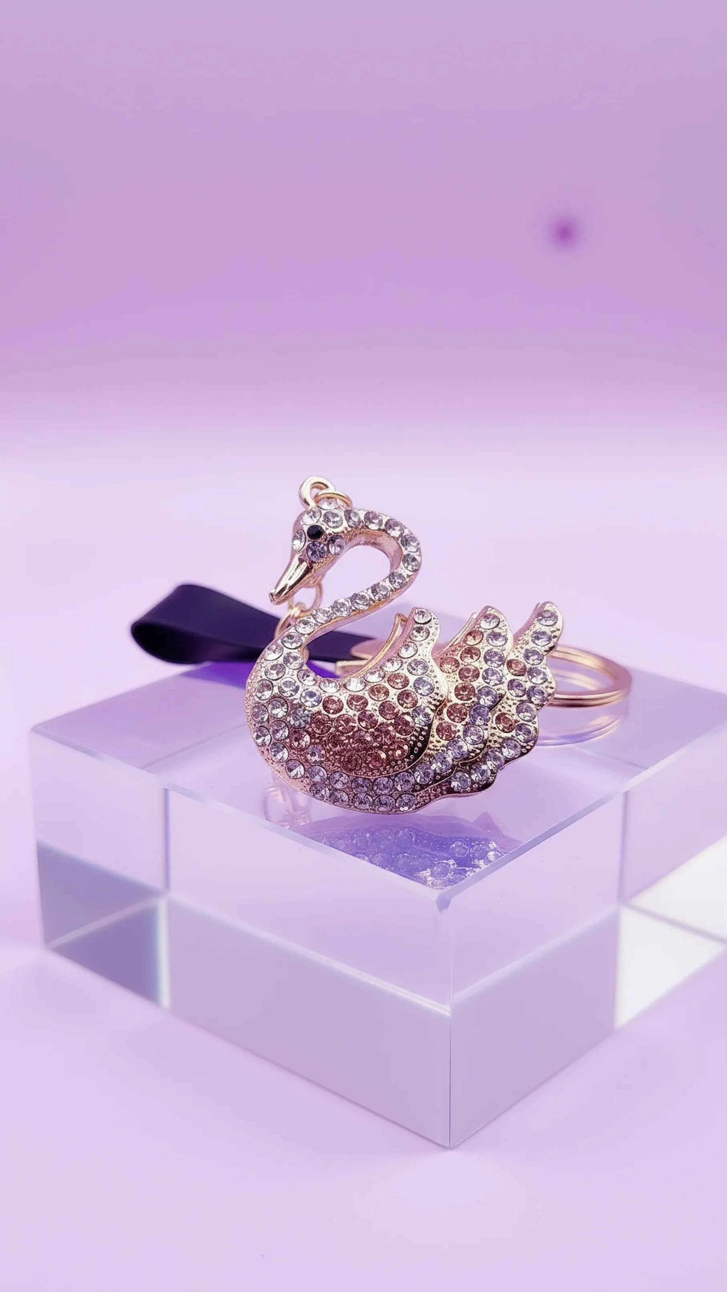 Swan Crystal Key Ring & Bag Charm