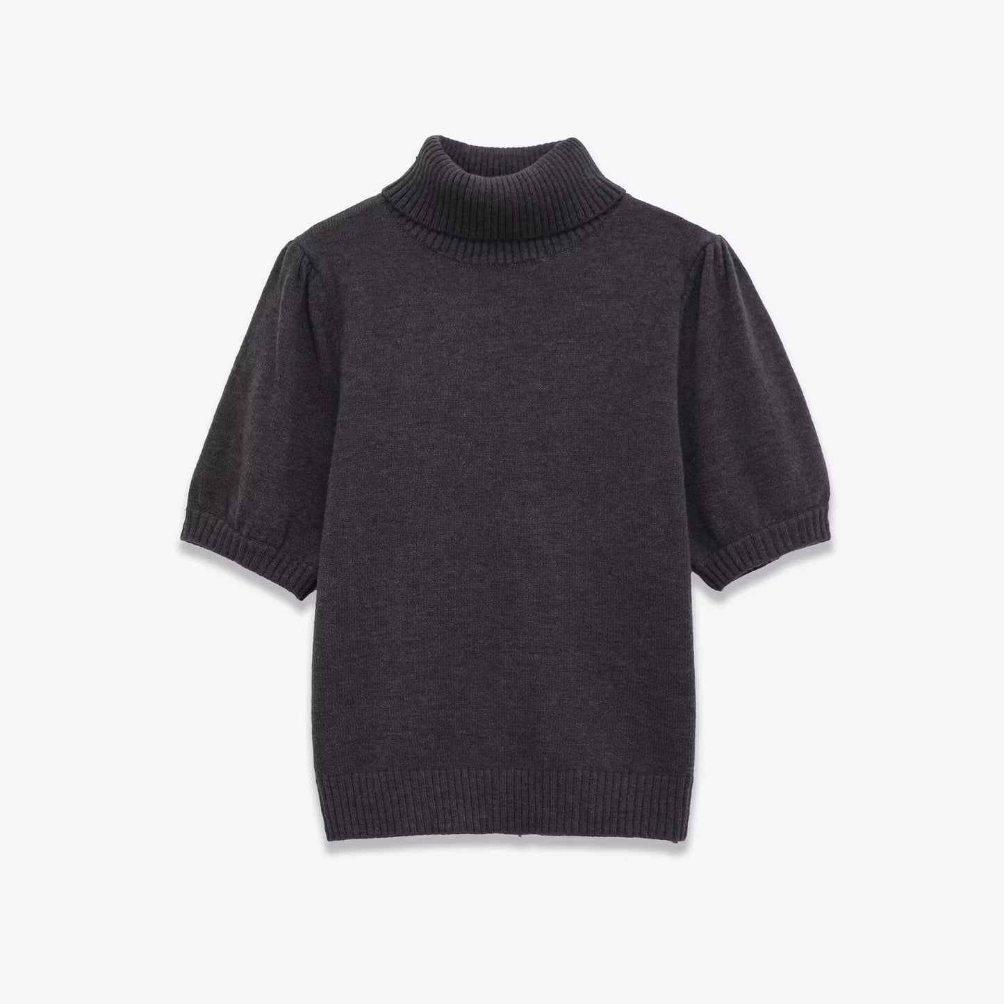 Bubble short sleeved knitted sweater for women