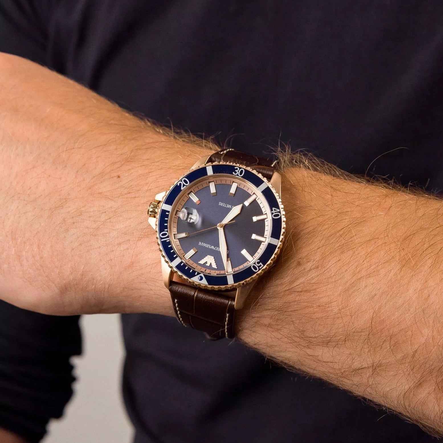 Emporio Armani AR11556 Men's Rose Gold Diver Watch