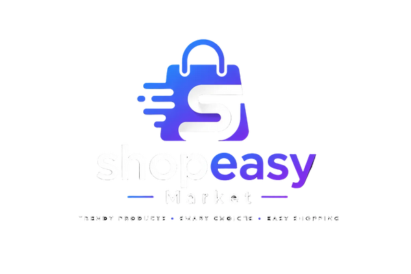 Modern logo with a blue shopping bag and bold S, tagline for easy online shopping