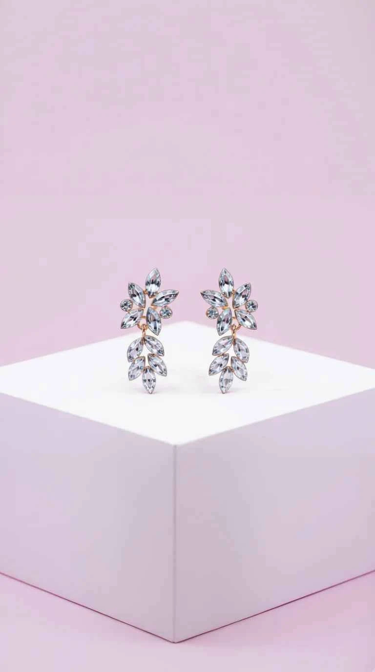 Flower Crystal Drop & Dangle Earrings