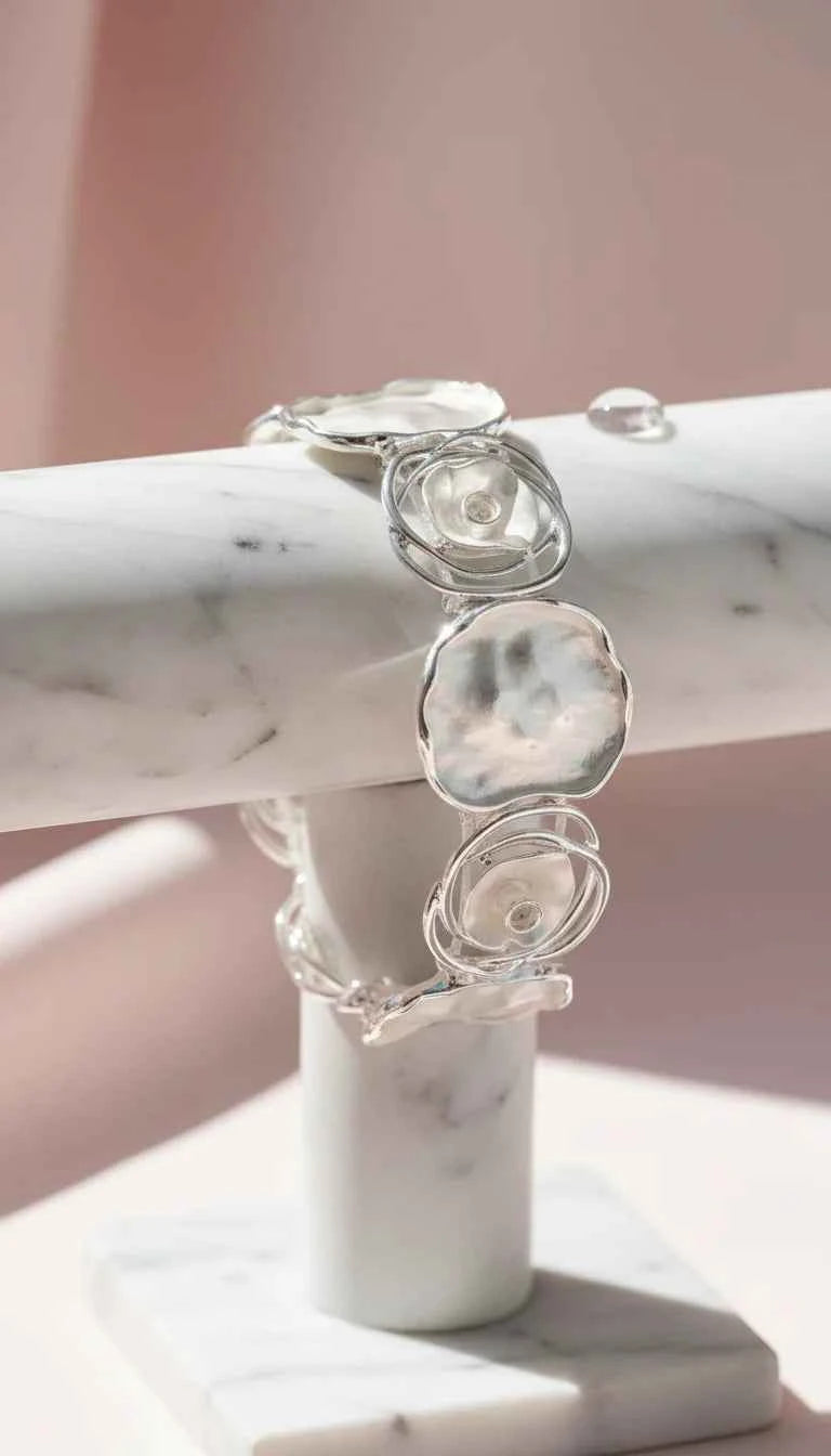 Abstract Rose Flower Stretchy Bracelet