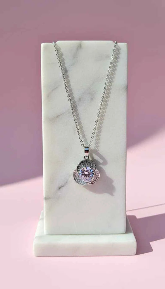 Flower Drop Crystal Pendant Necklace