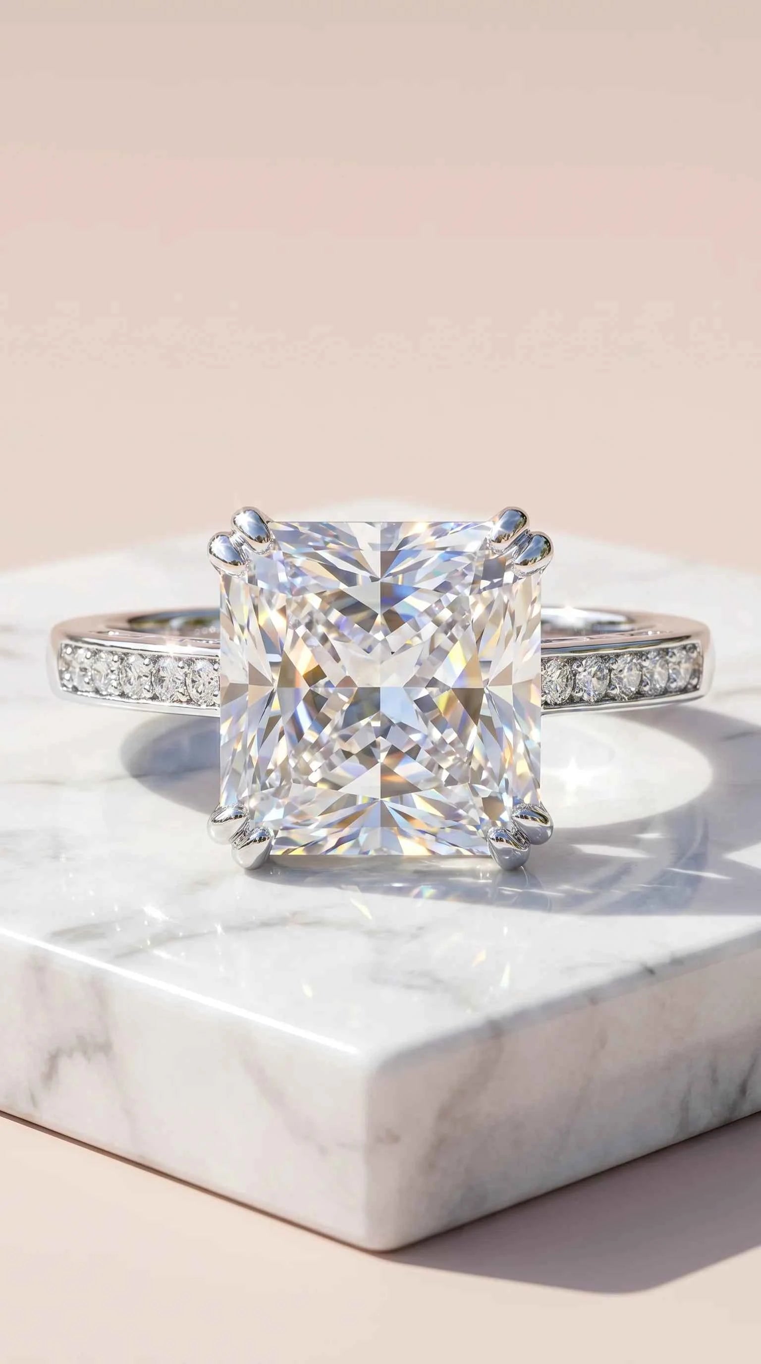 Box Set Of 12 Silver Square Cut Crystal Rings