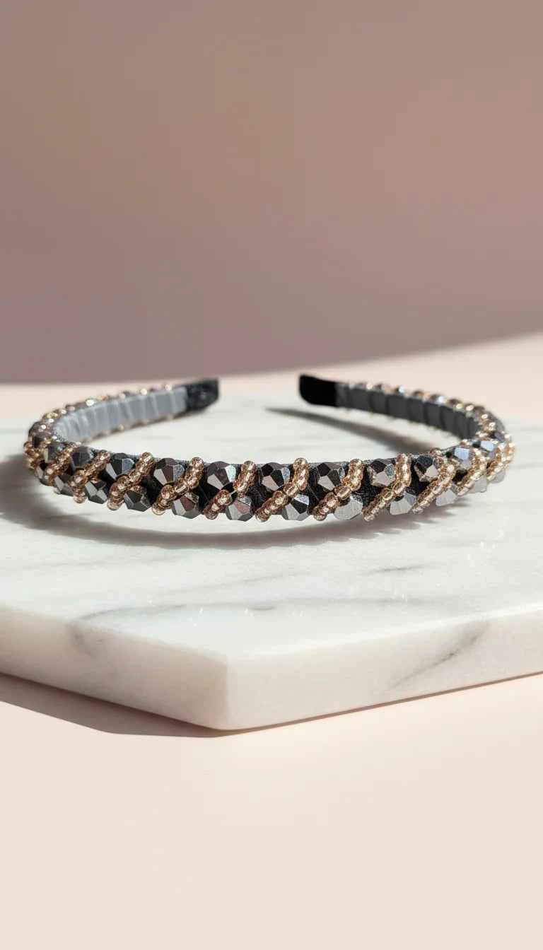 Women’s Crystal Cluster Statement Headband & Hair Band