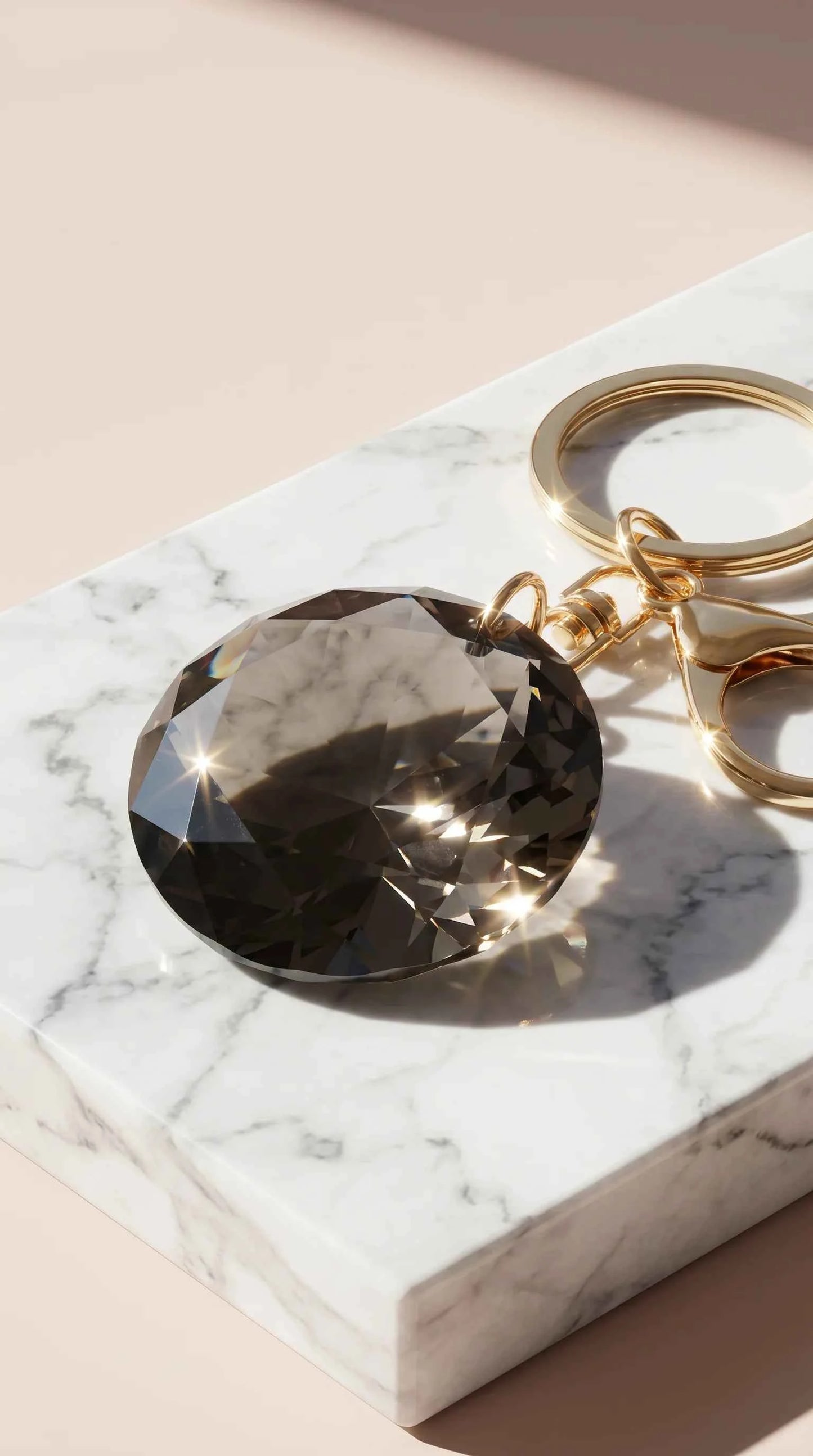 Faceted Round Crystal Keyring & Bag Charm