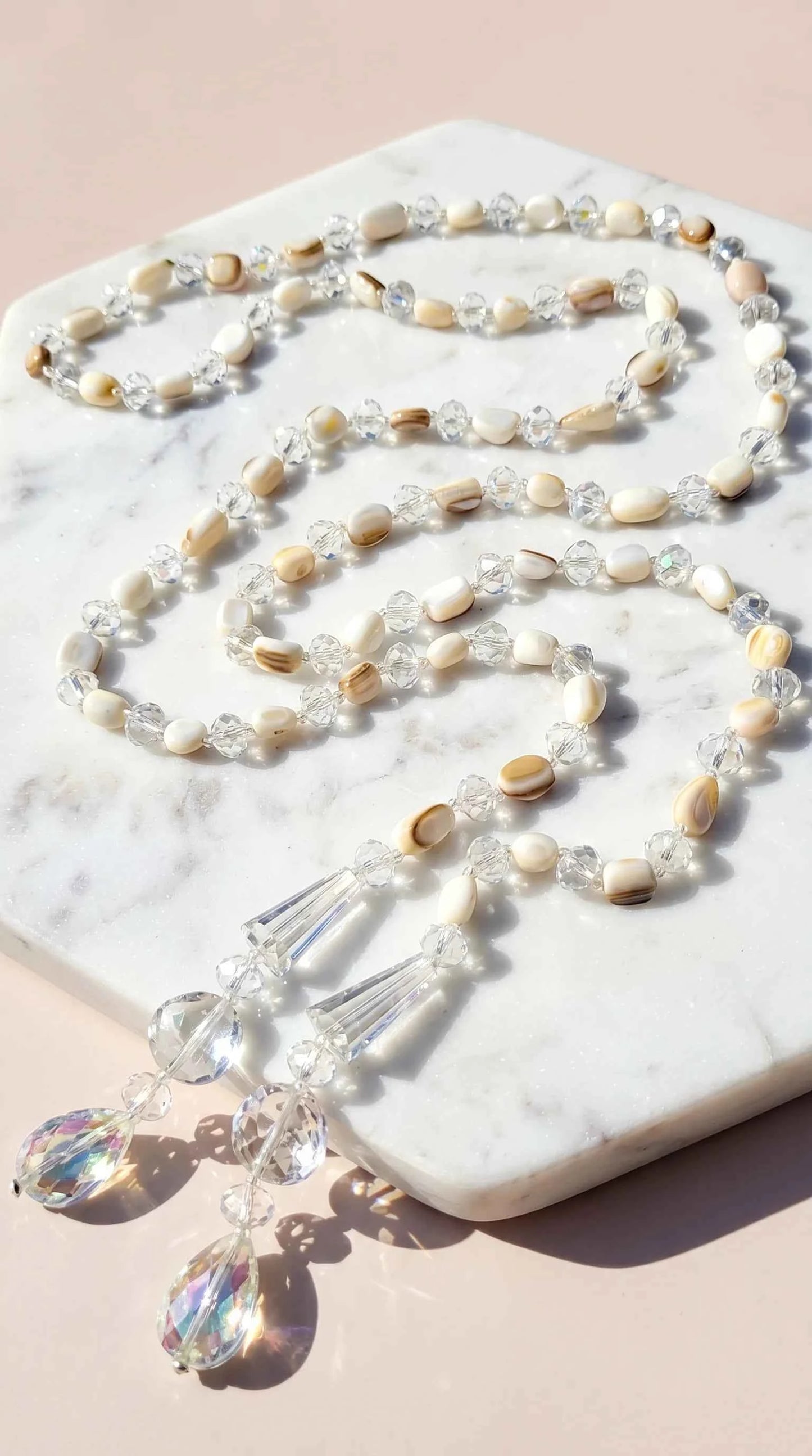 Resin Boho Long Beaded Wrap Around Necklace