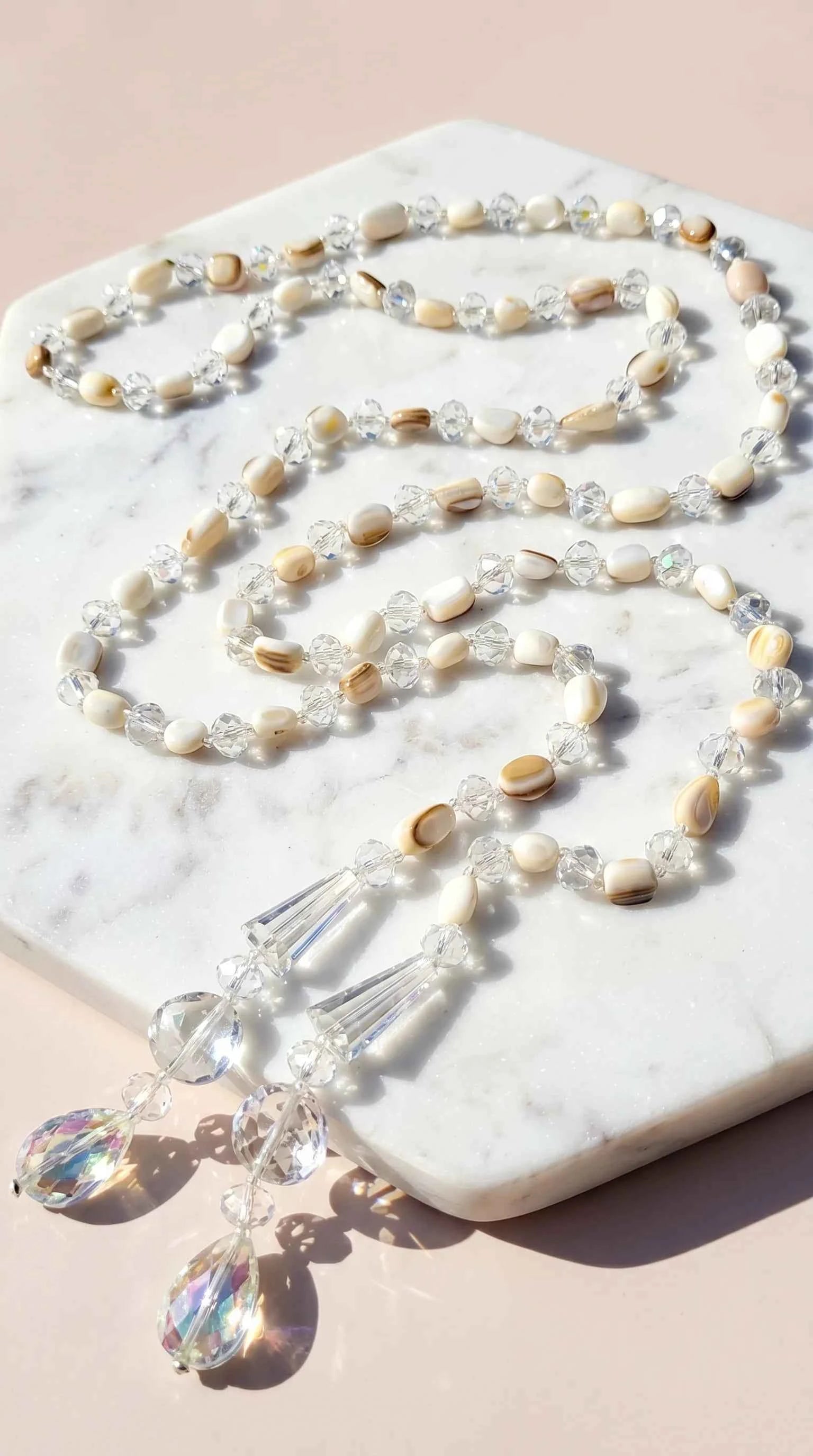 Resin Boho Long Beaded Wrap Around Necklace