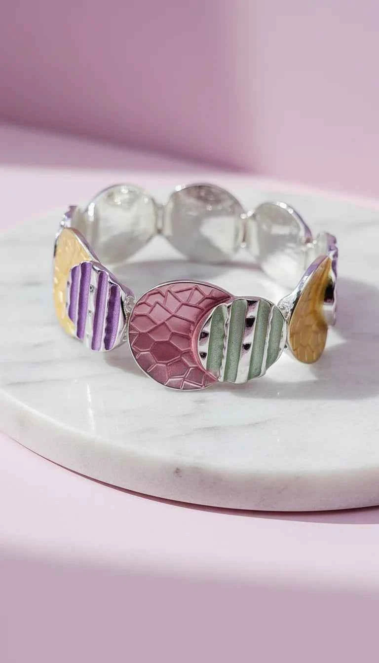 Abstract Circle Link Stretchy Bracelet