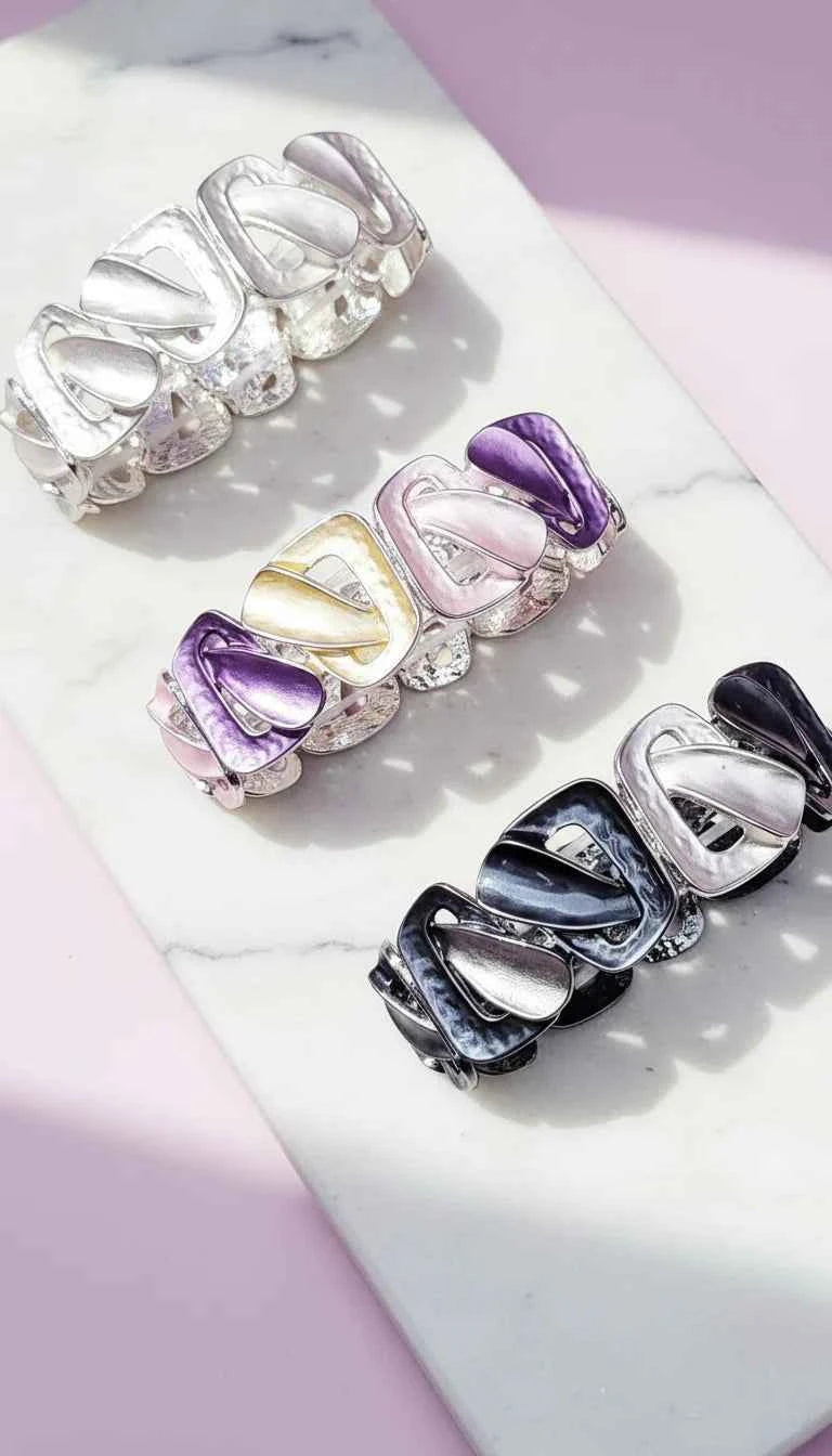 Abstract Wavey Stretchy Bracelet