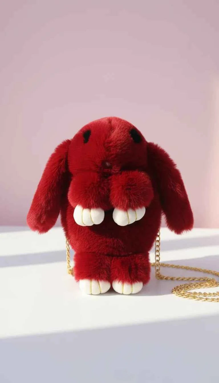 Faux Fur Bunny Rabbit Backpack – Soft Plush Handbag
