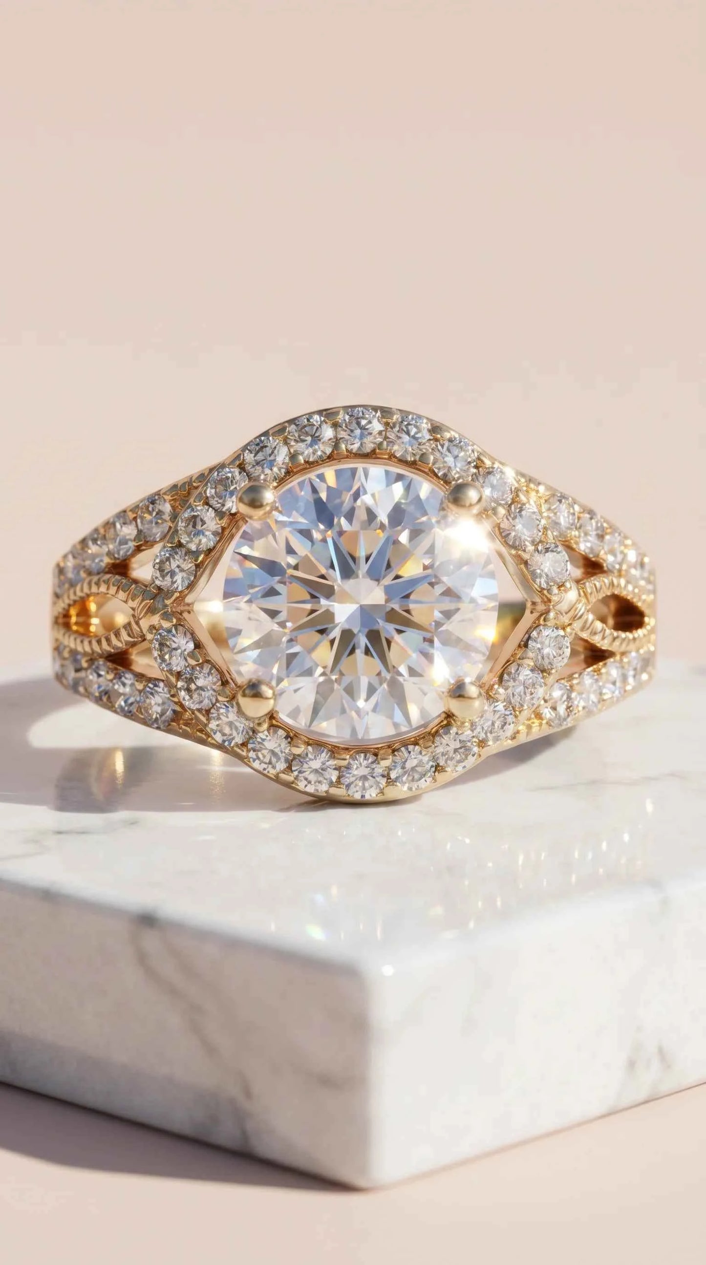 Box set of 12 Oval Gold Crystal Rings