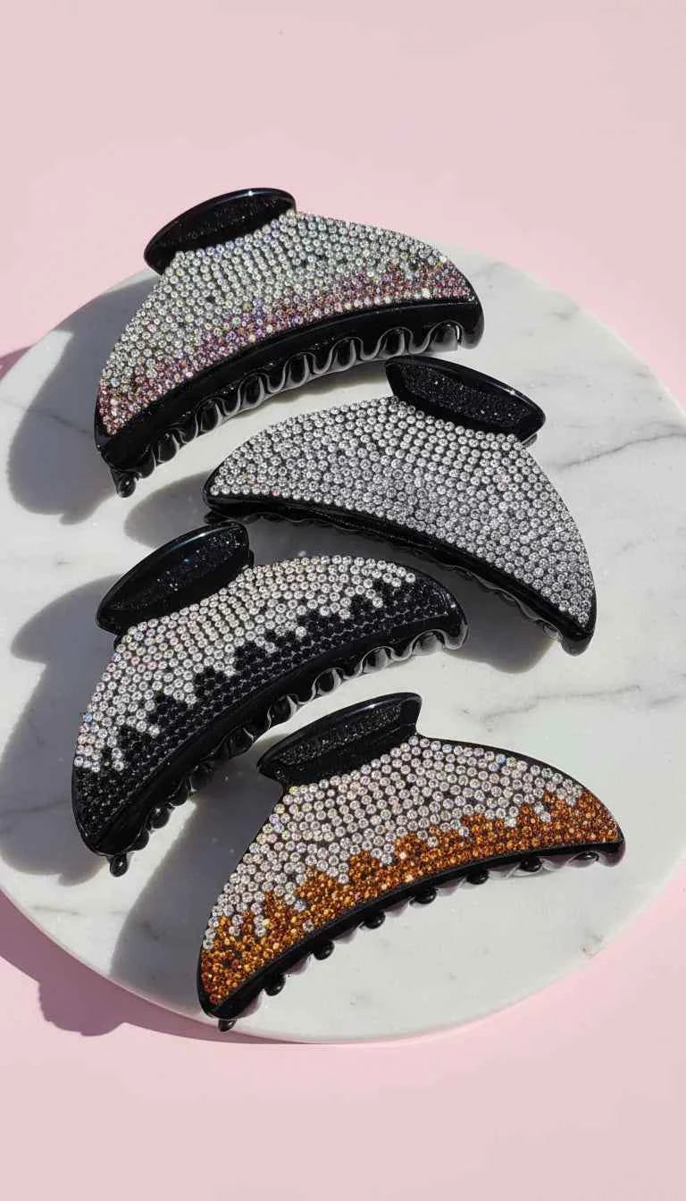 Crystal Gradient Hair Clamps Pack of 12