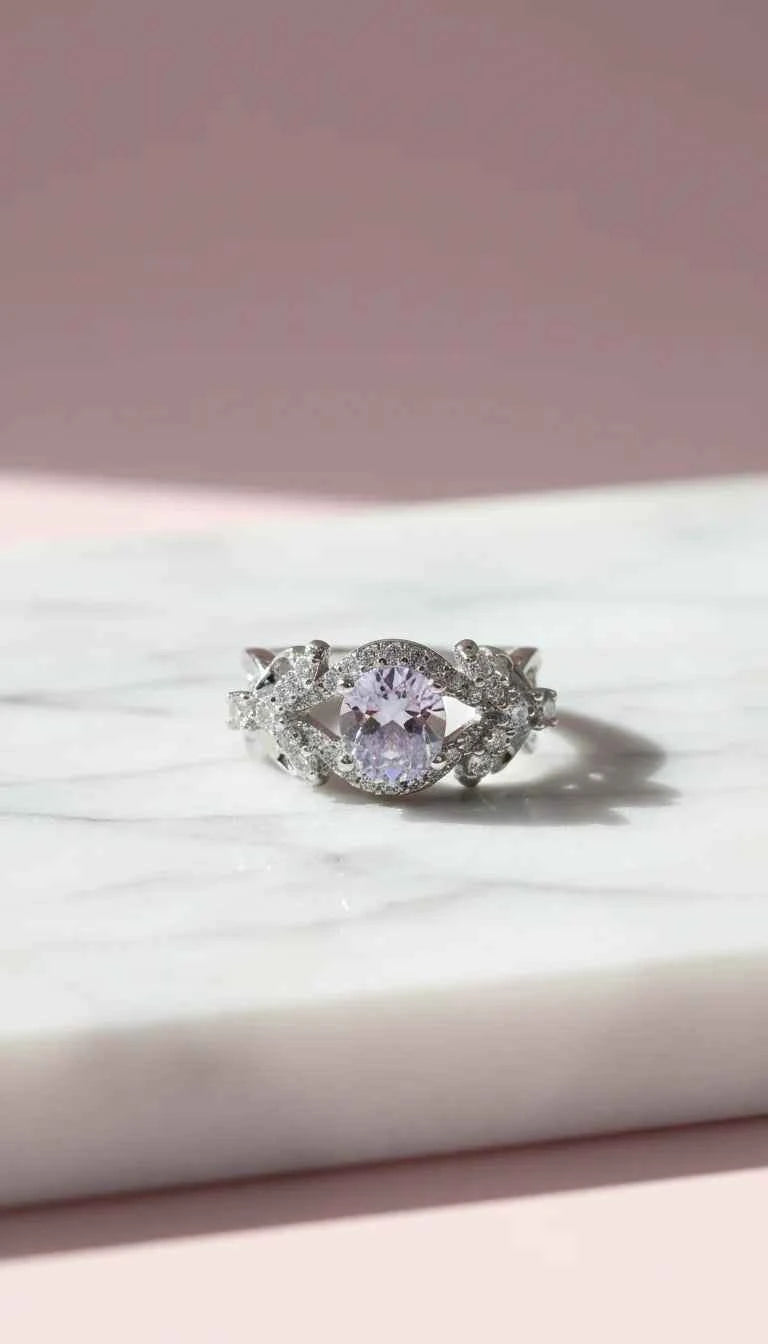 Crystal Ring Silver Box set of 12