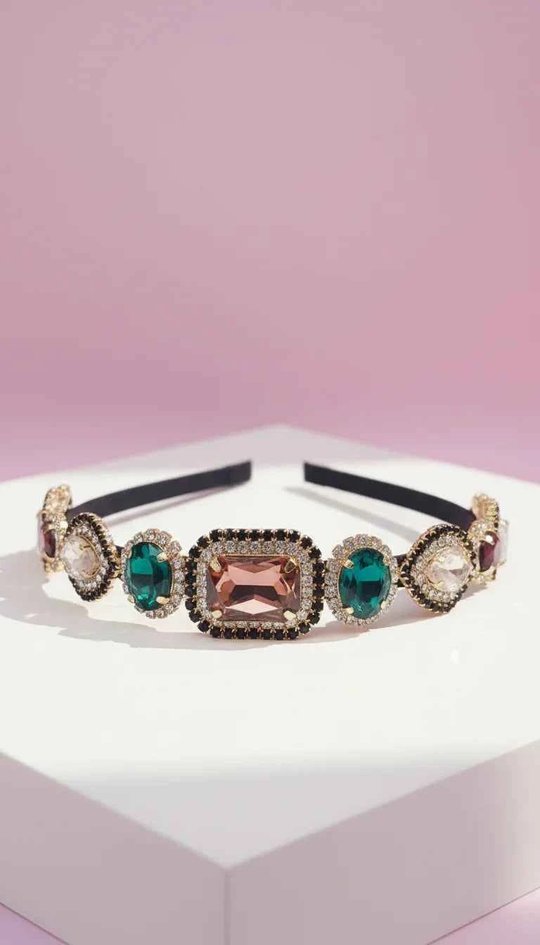 Women’s Crystal Cluster Statement Headband & Hair Band