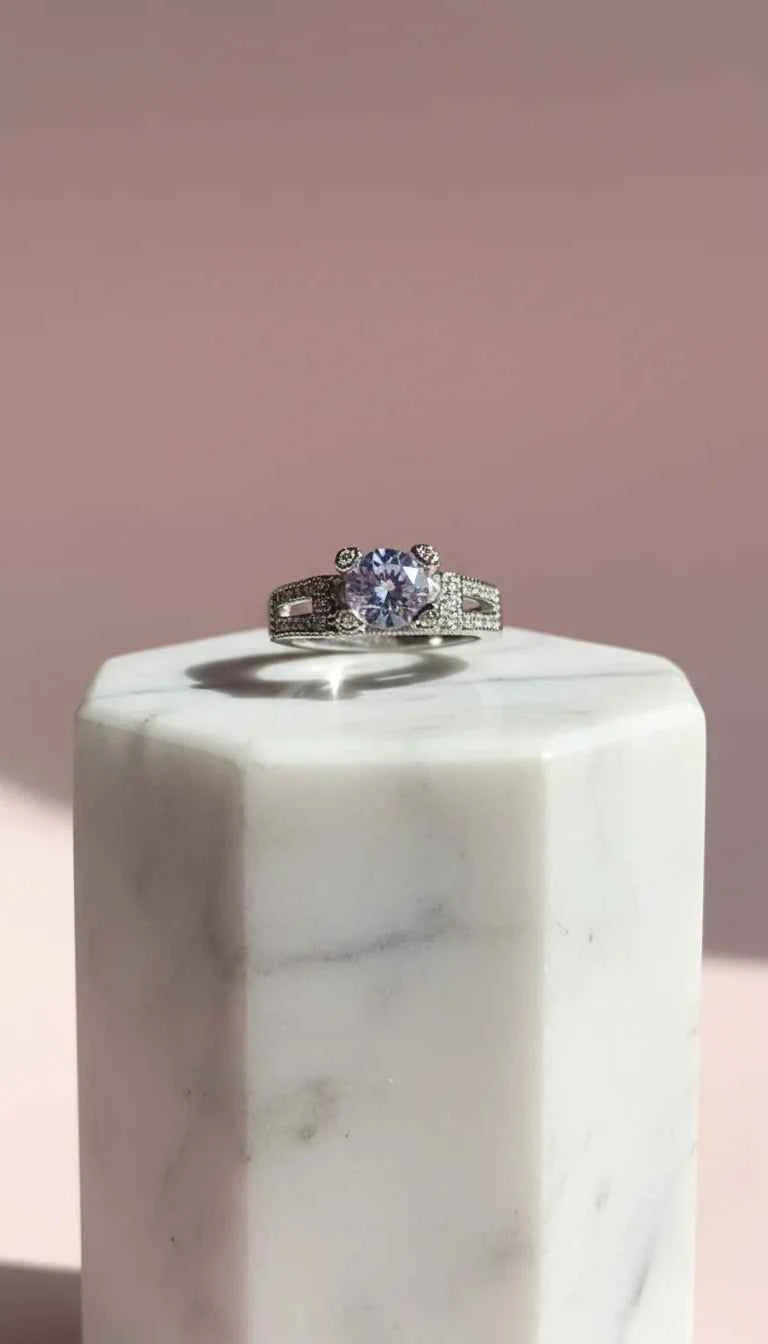 Round Cut Crystal Ring Gold Box set of 12