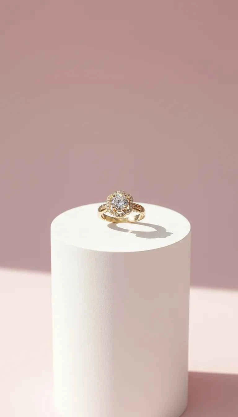 Gold Flower Round Cut Crystal Ring Gold Box set of 12