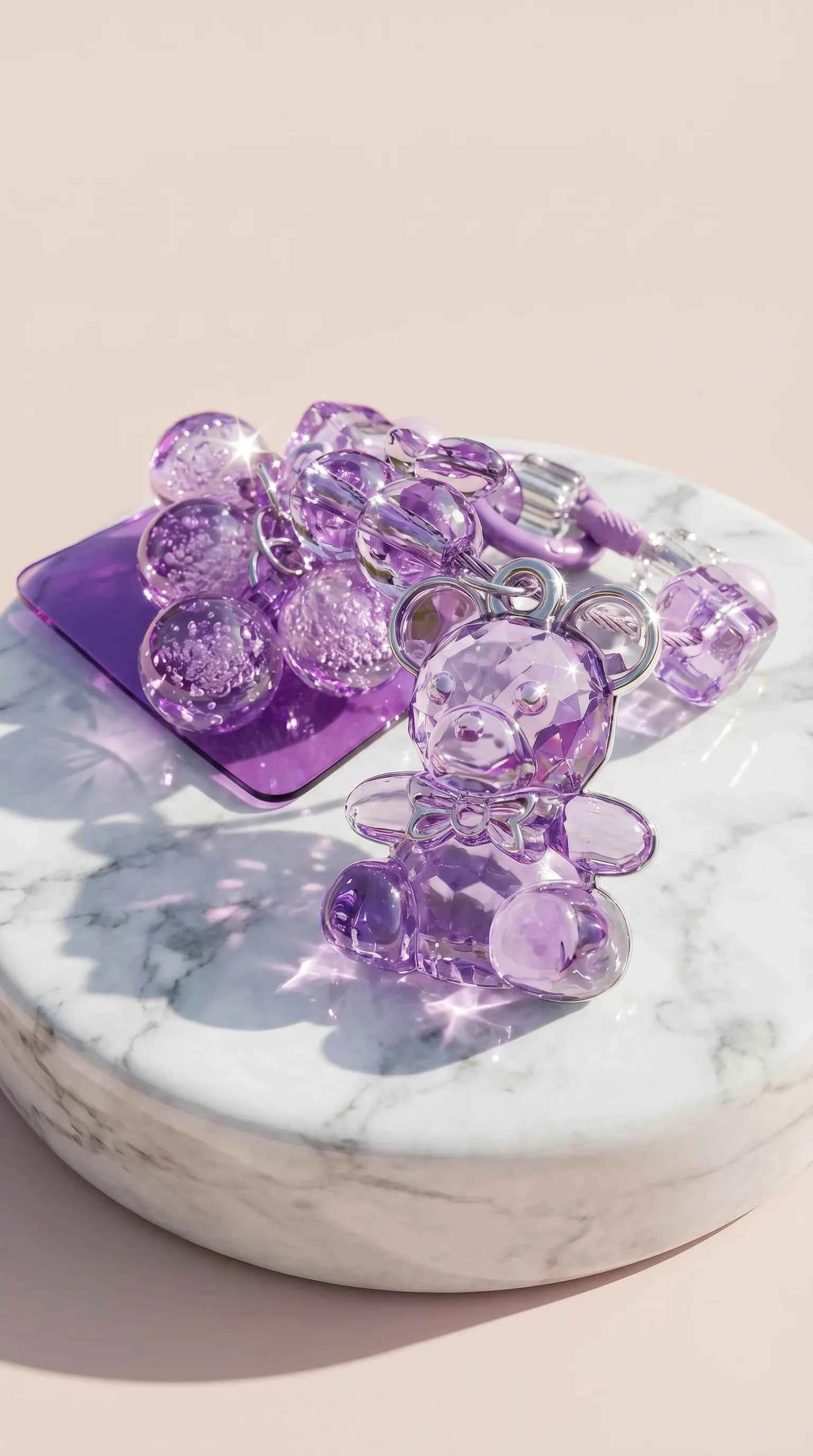Teddy Bear Bubble Keyring & Bag Charm