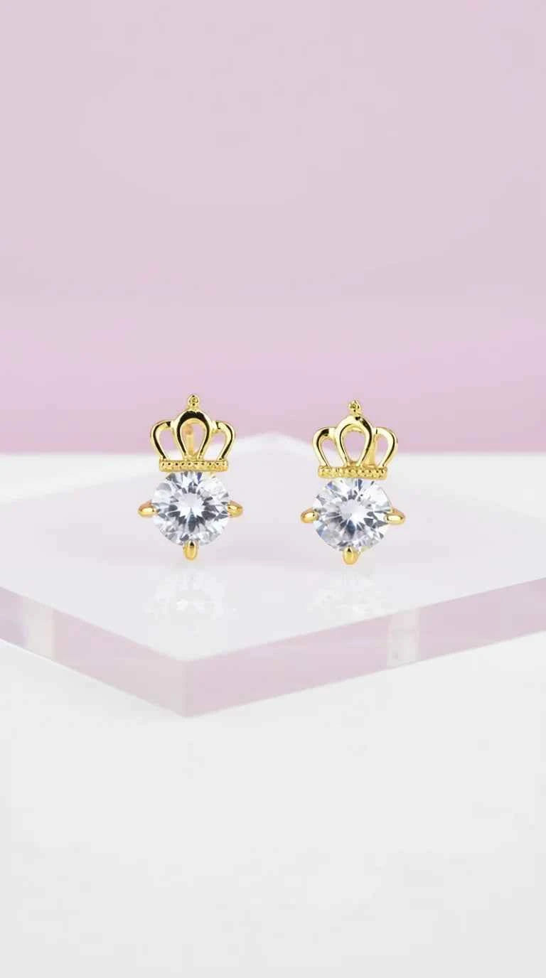 Crown Crystal Stud Earrings