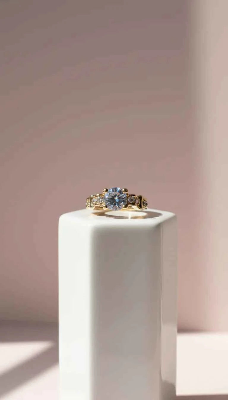 Solitaire Crystal Ring Gold Box set of 12