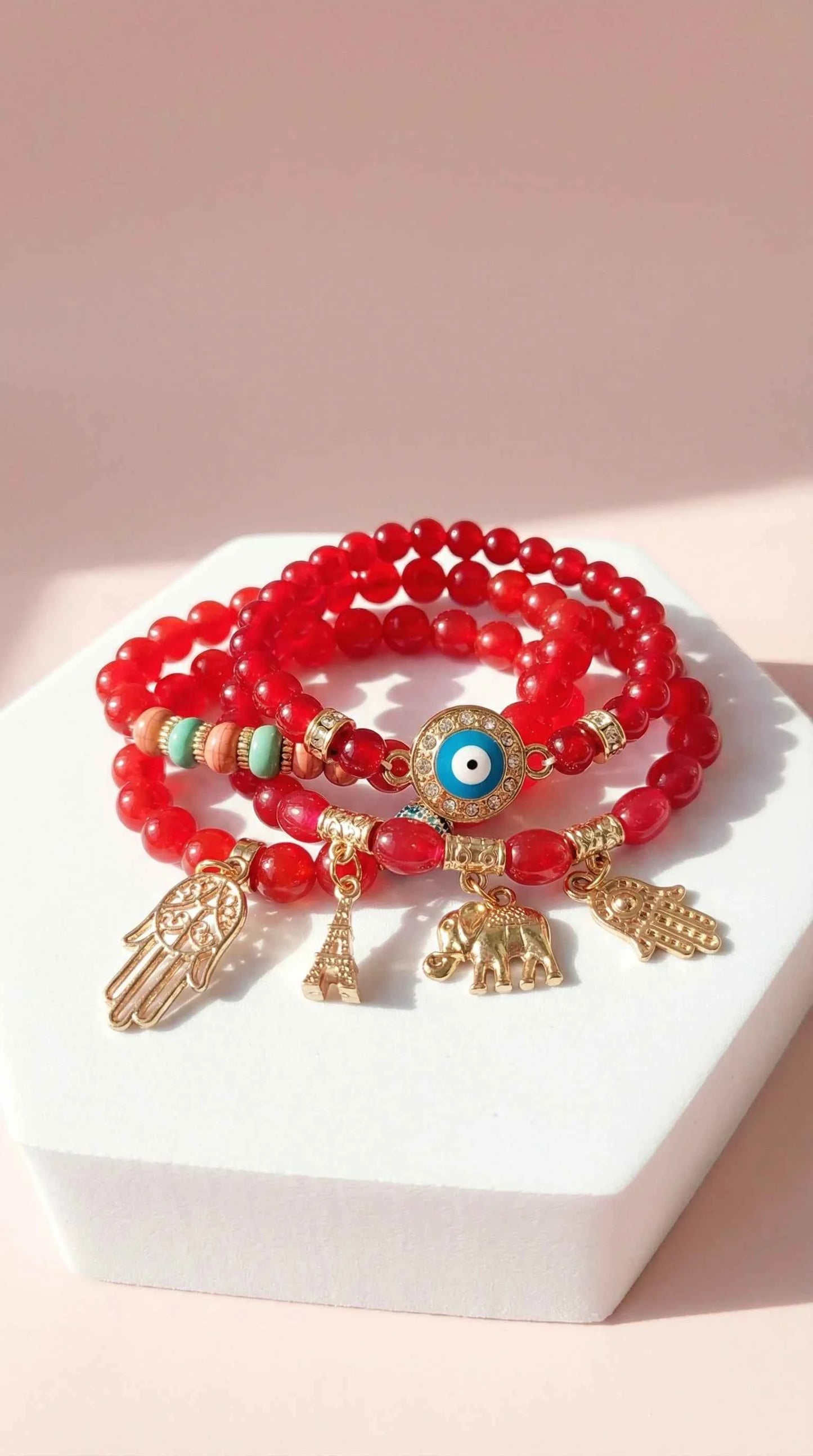 Parisian Charm Ceramic Beaded Bracelet Set