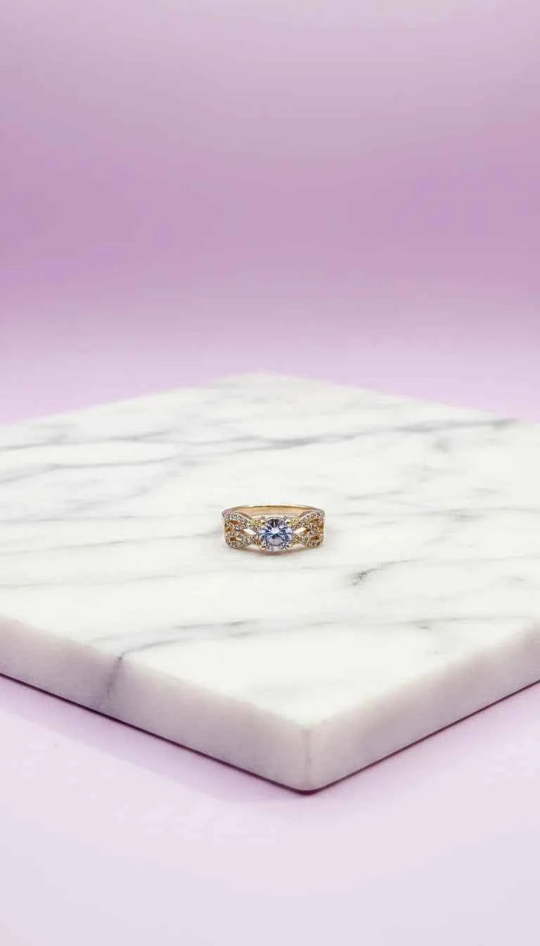 Crystal Ring Gold Box set of 12