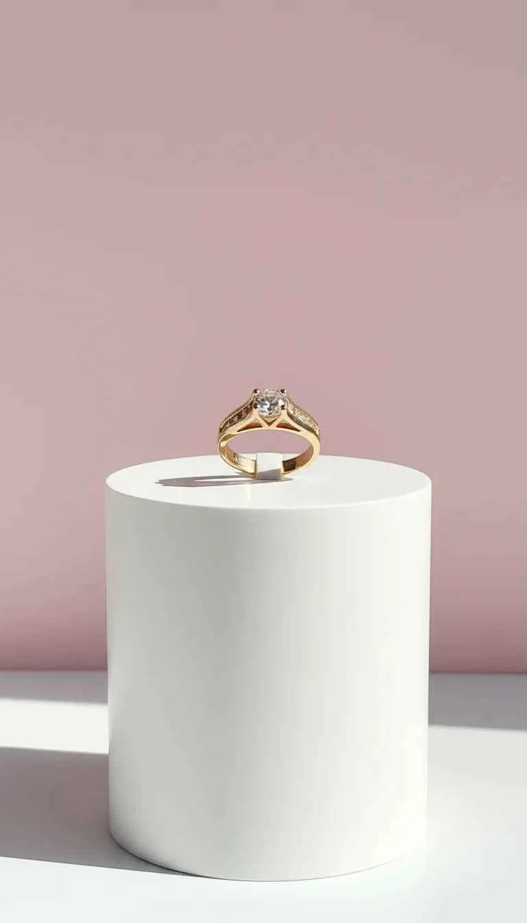 Gold Crystal Solitaire Ring Gold Box set of 12