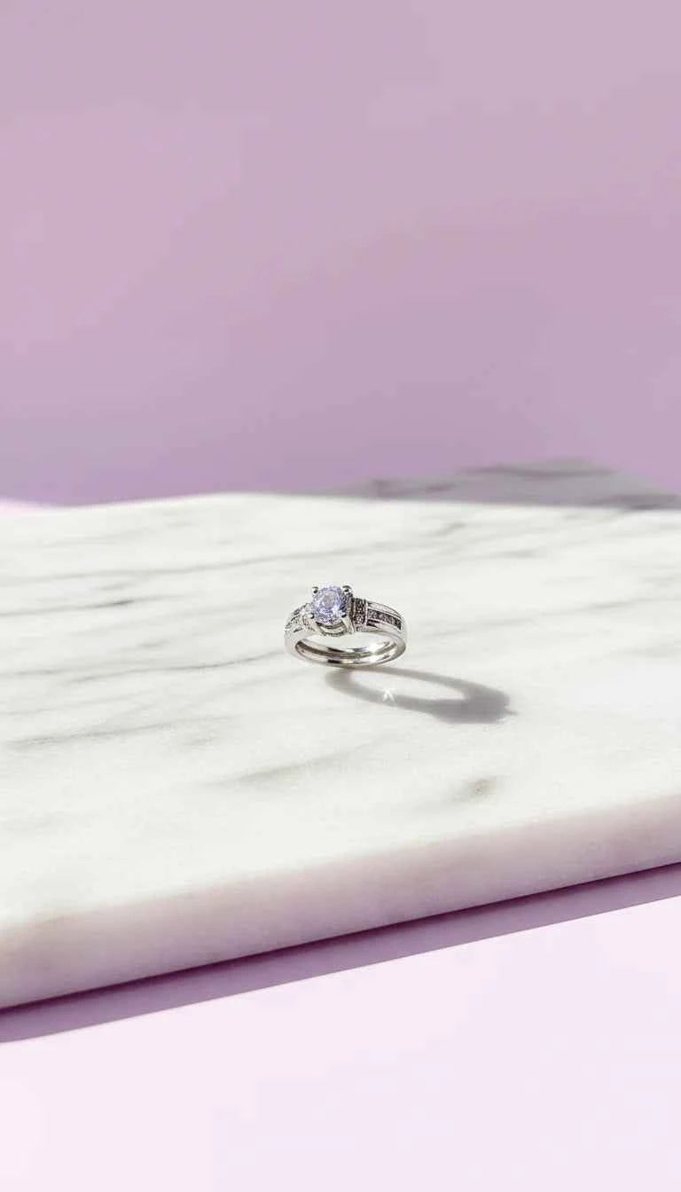 Crystal Ring Silver Box set of 12
