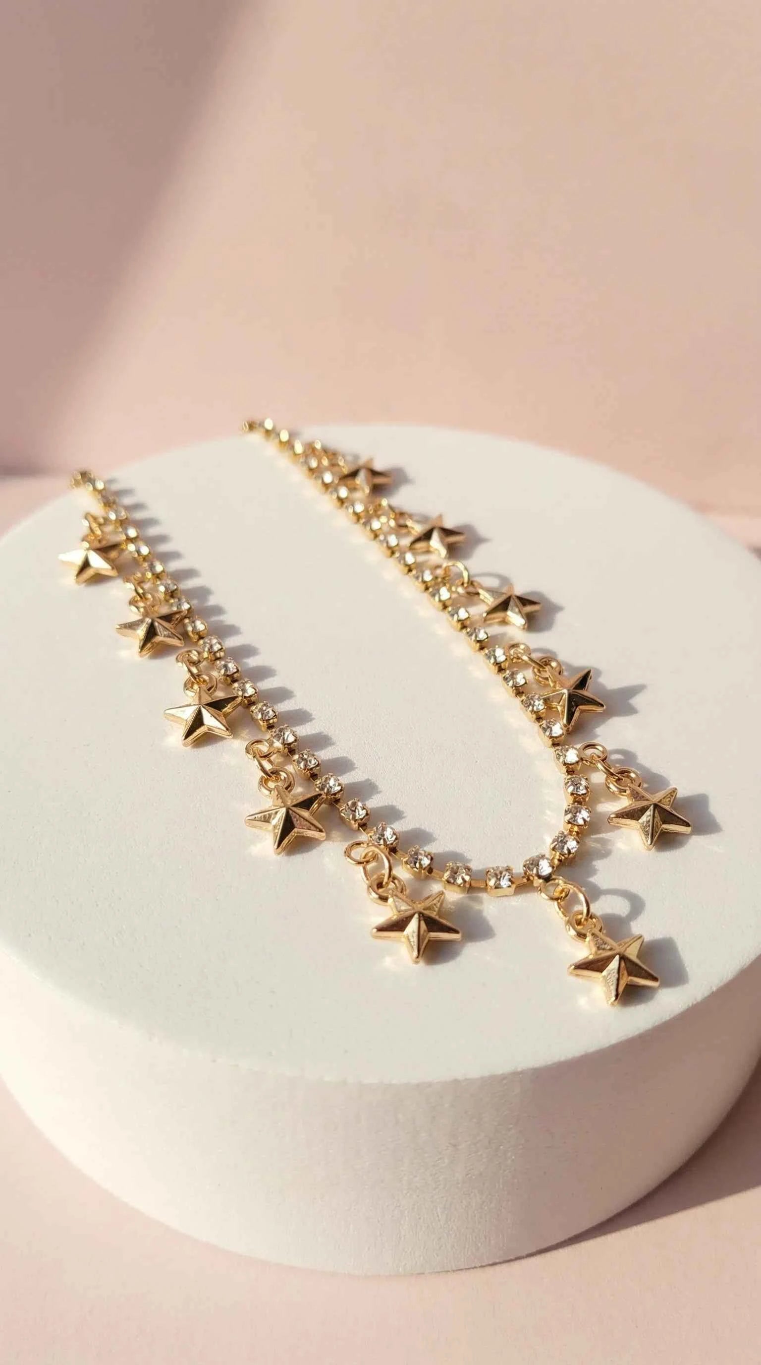 Crystal Star Charm Tennis Anklet