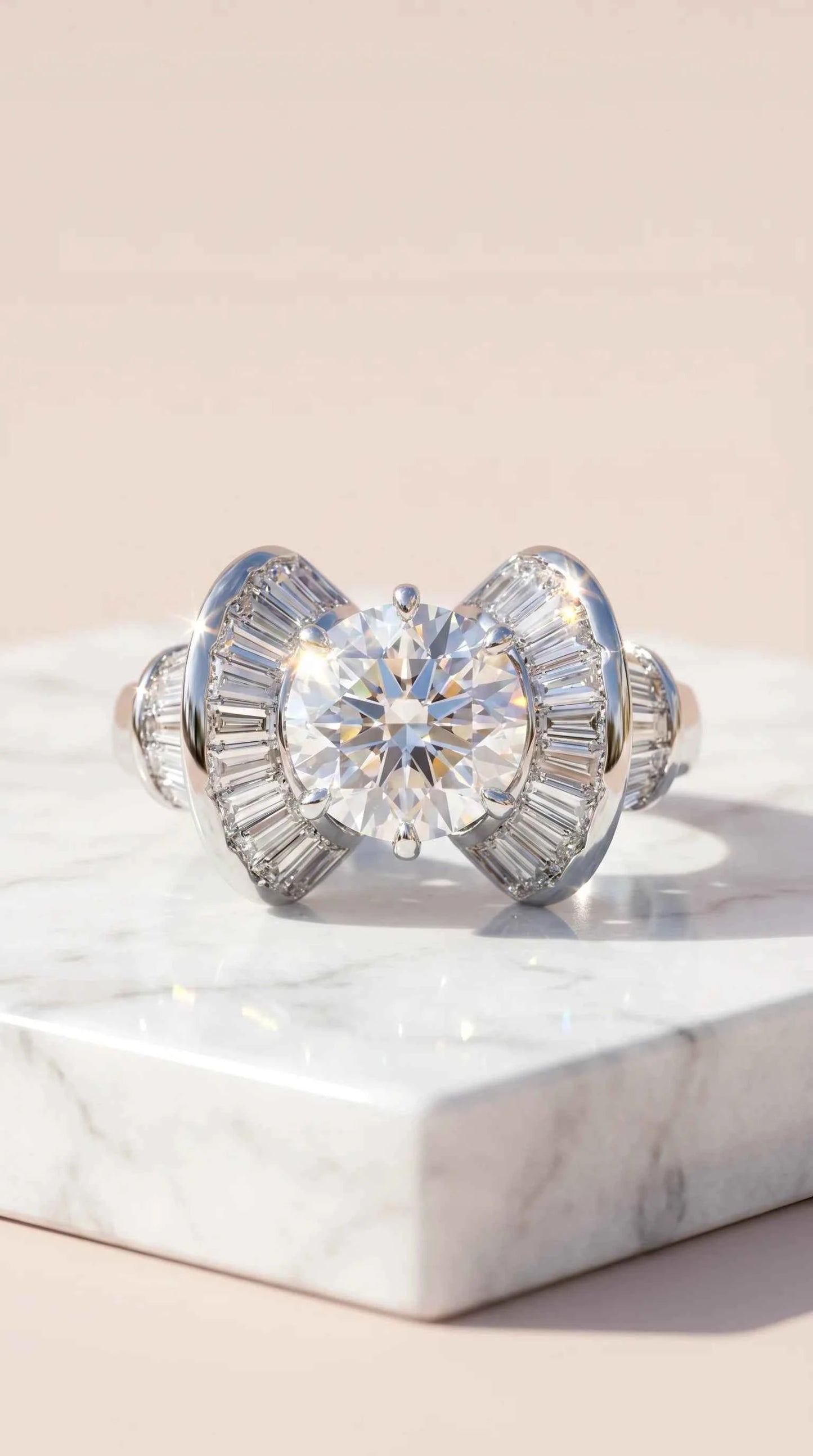 Box set of 12 Silver Bow Crystal Statement Rings