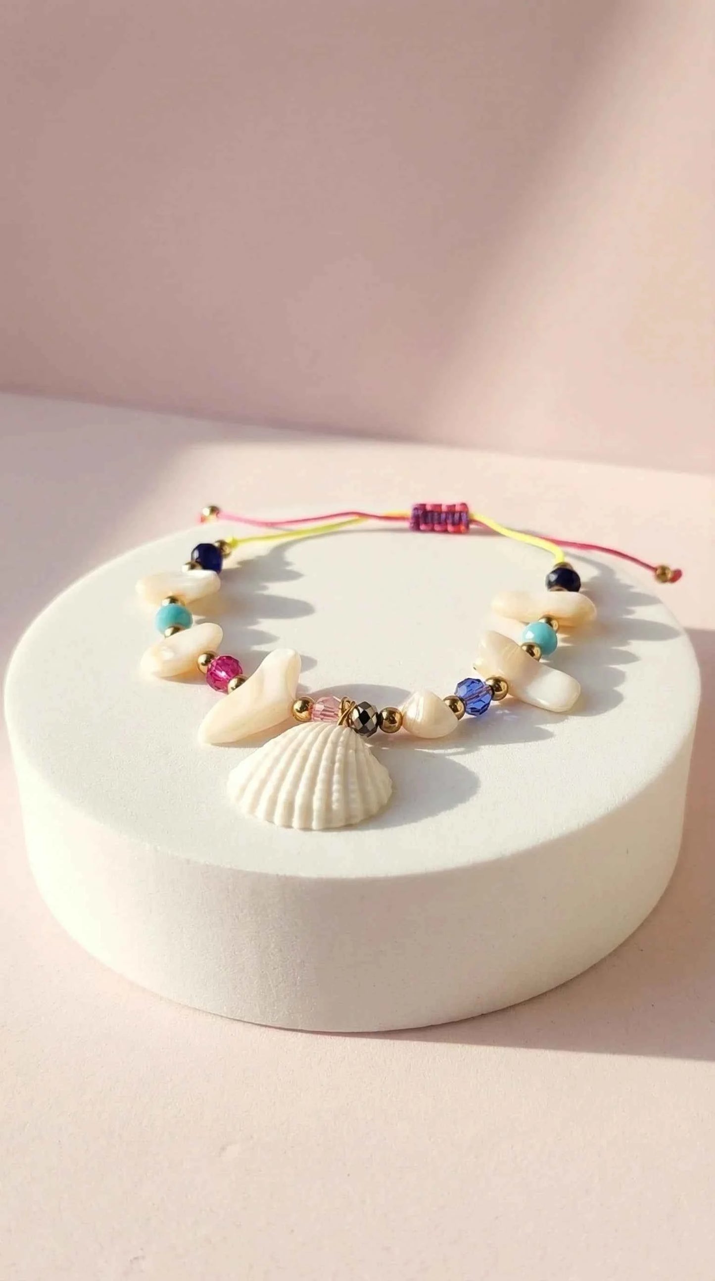 Beach Shell Beaded Pull Tie Anklet