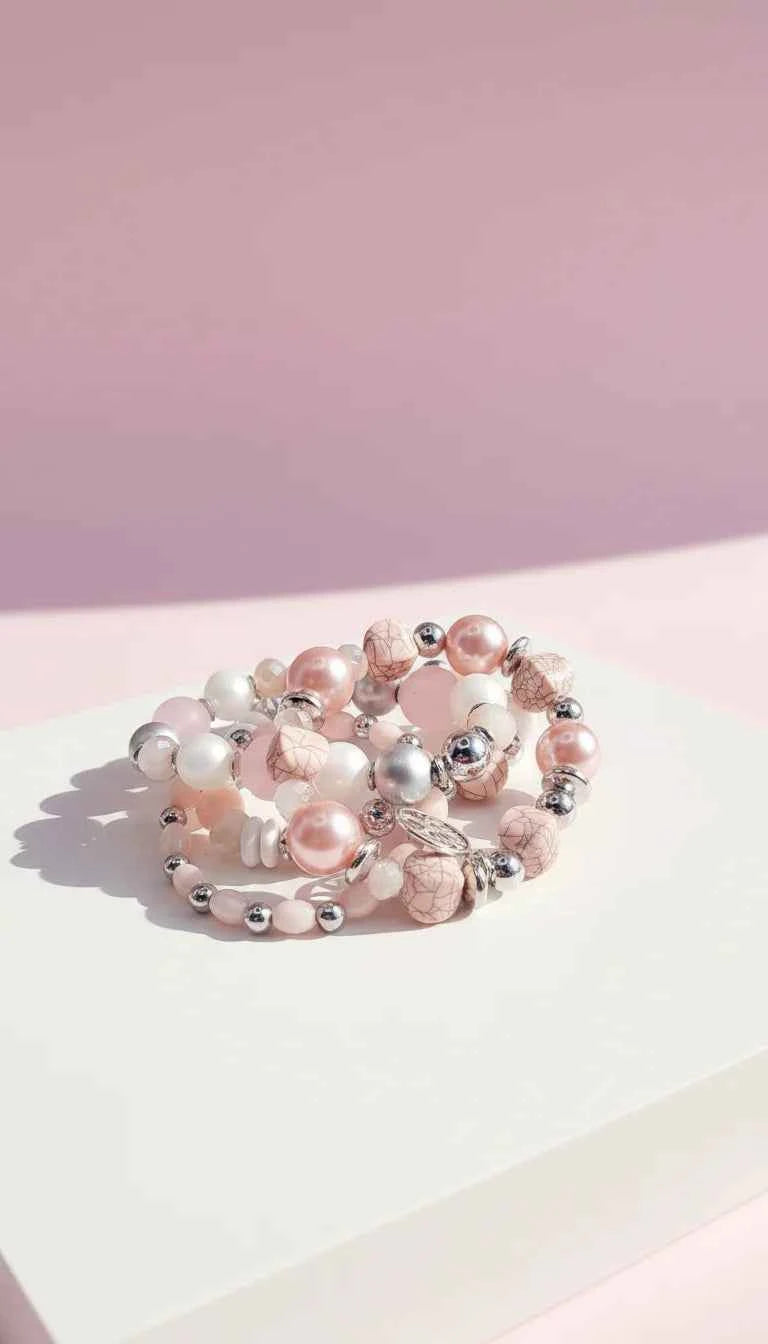 Mini Tree Of Life Double Charm Ceramic Beaded Bracelet Set
