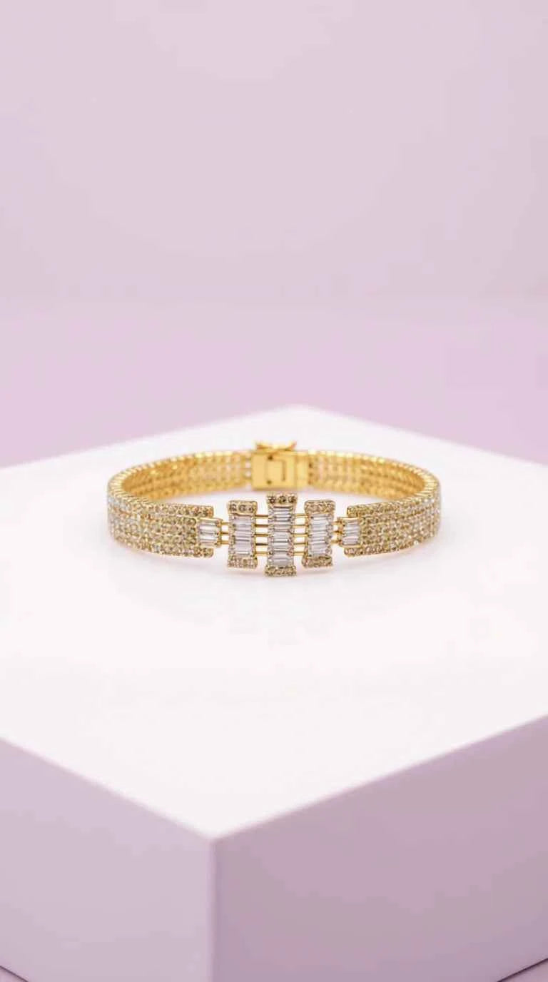 Baguette Cut Square Crystal Bracelet