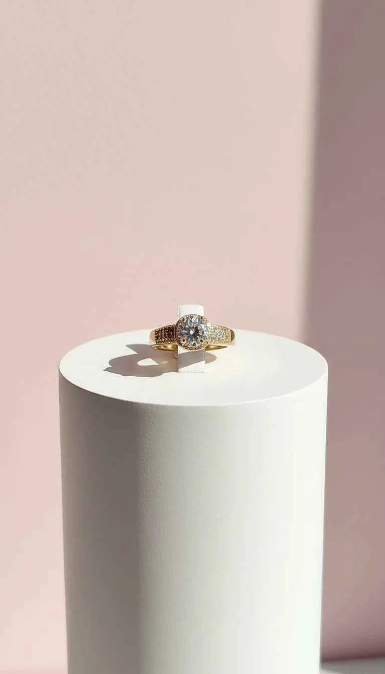 Crystal Band Round Cut Soloitaire Ring Gold Box set of 12