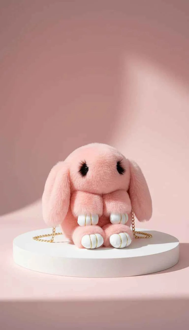 Faux Fur Bunny Rabbit Backpack – Soft Plush Handbag