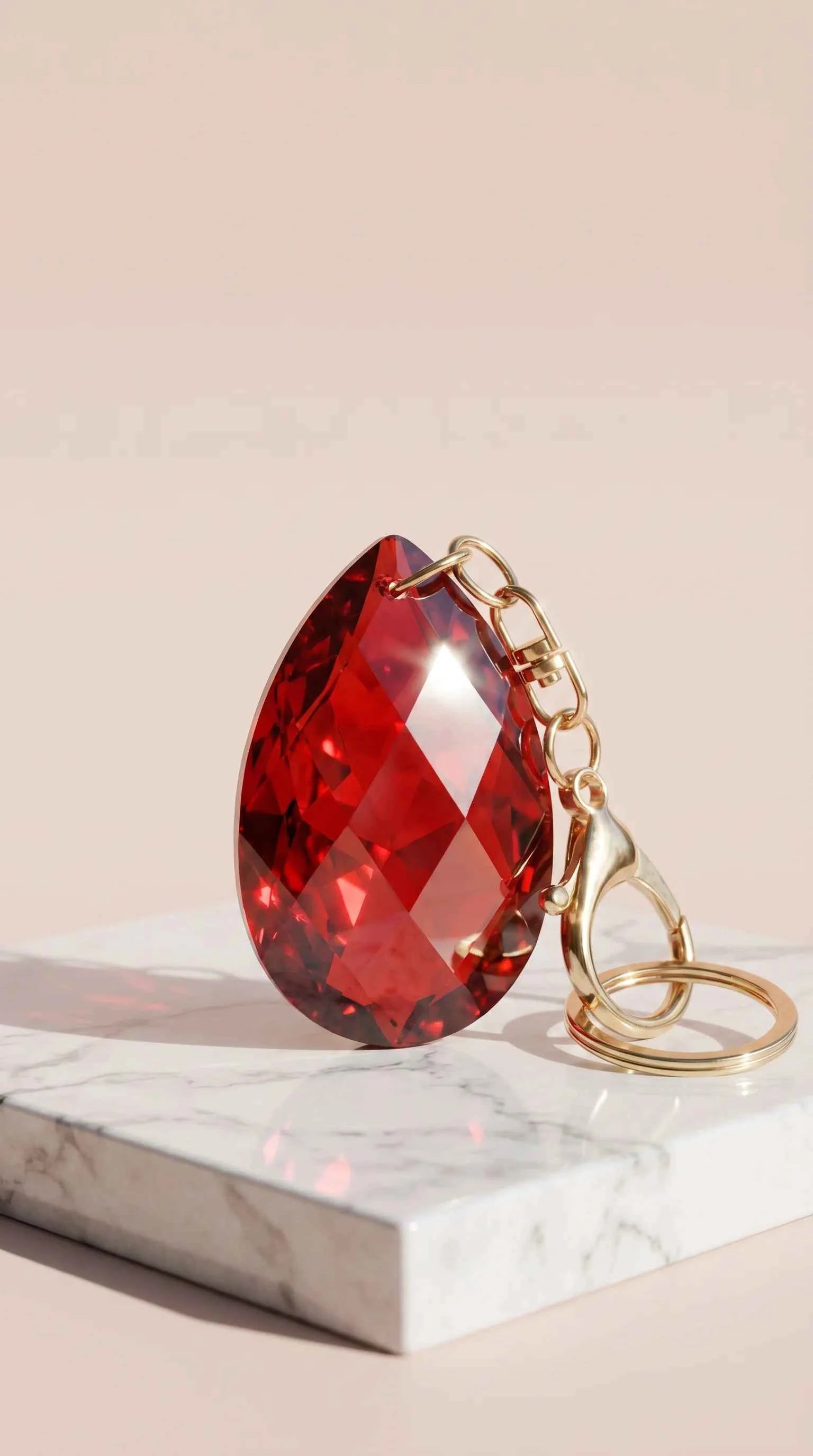 Faceted Crystal Tear Drop Keyring & Bag Charm