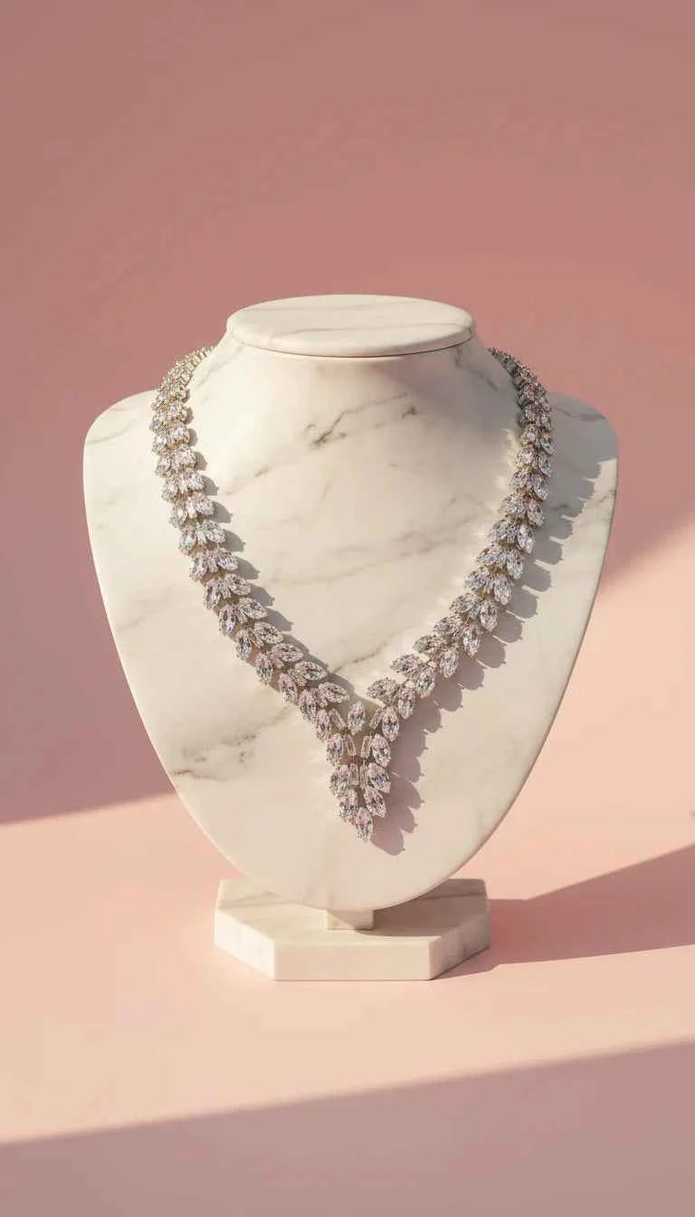 Marquise Crystal Necklace, Earrings & Ring Set