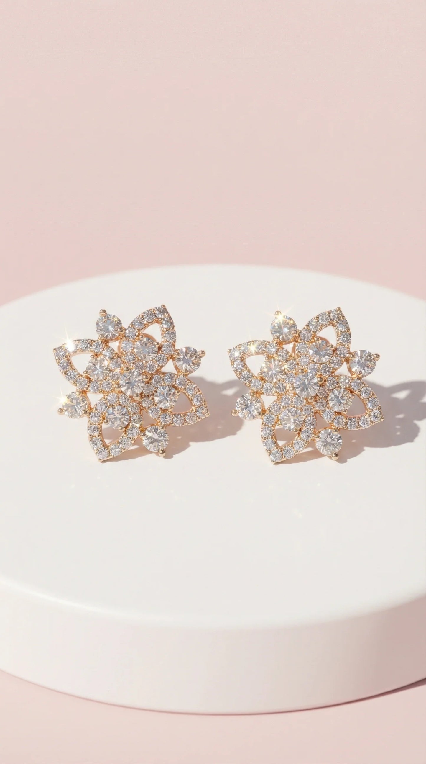 Star Burst Crystal Non Pierced Clip On Earrings