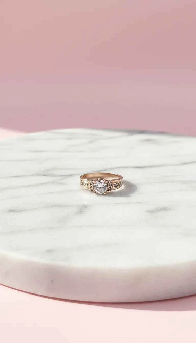 Crystal Gold Ring Box set of 12