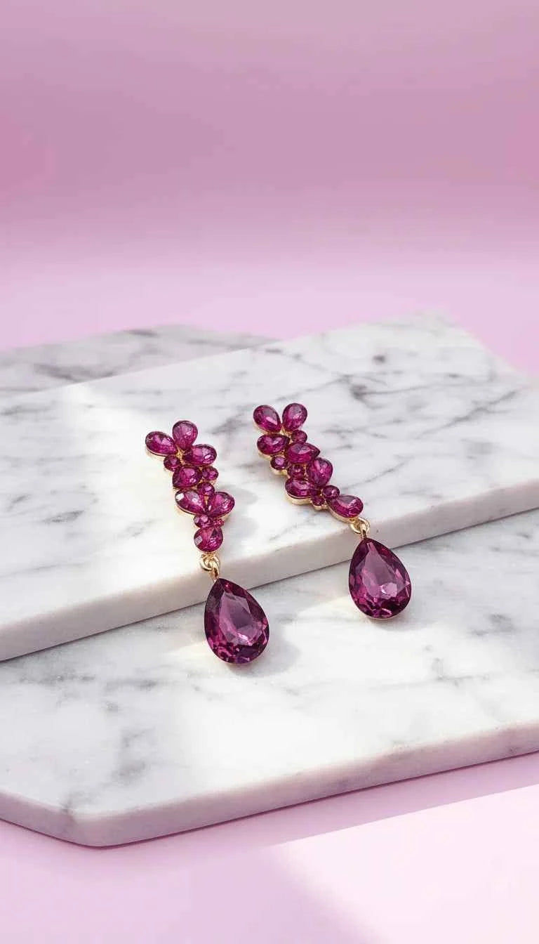 Teardrop Faceted Crystal Drop & Dangle Earrings
